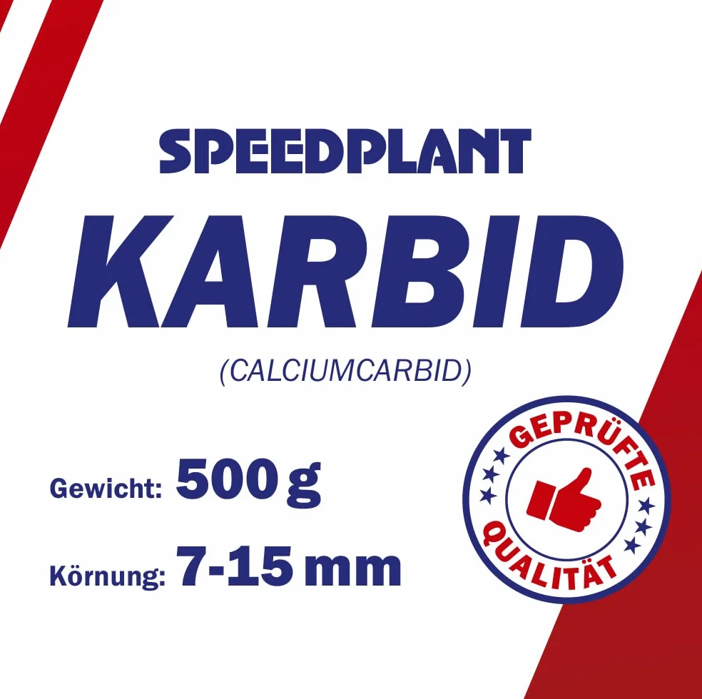 SPEEDPLANT Karbid 2 kg (4x 500g) - Carbid Kabit Kabitt karbitt Karbit Karbid kleine Körnung 7-15mm - 4 Dosen