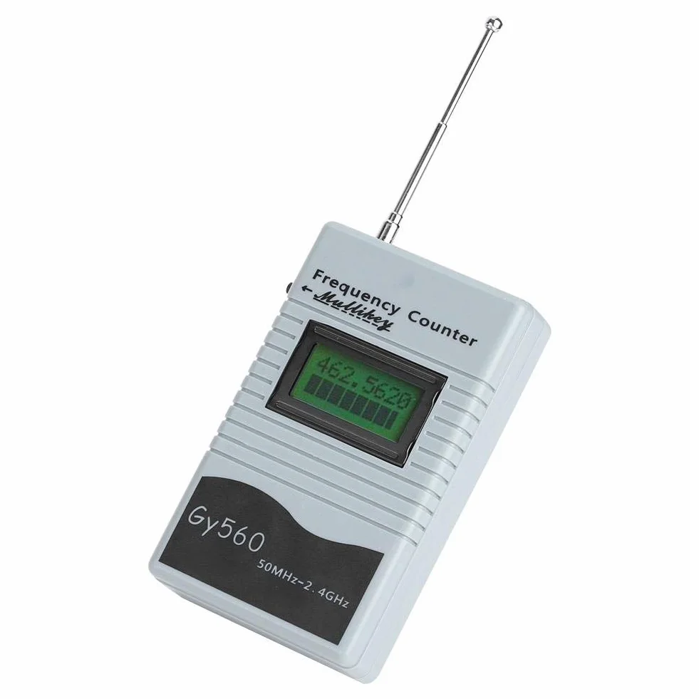 Qiilu Tragbarer Frequenzzähler, GY560 50 MHz bis 2,4 GHz Tragbarer Frequenzzähler Zweiwege-Hochfrequenzmessgerät für Auto-Boote