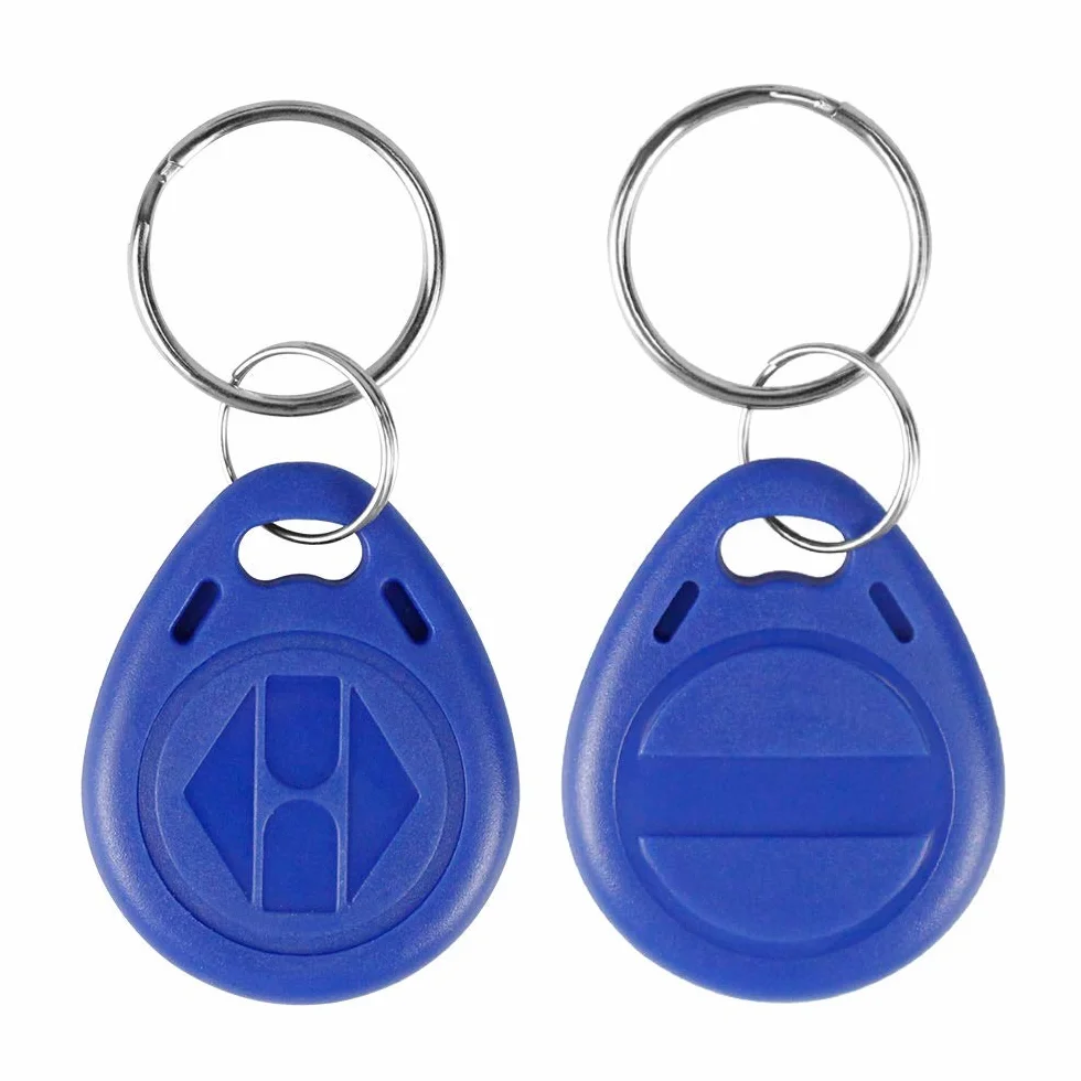 YAVIS EM4305 50 x RFID Transponder Chipschlüssel Beschreibbare Schlüsselring 125KHz Nähe EM ID Karte Etikett Token keyfob, Farbe Blau