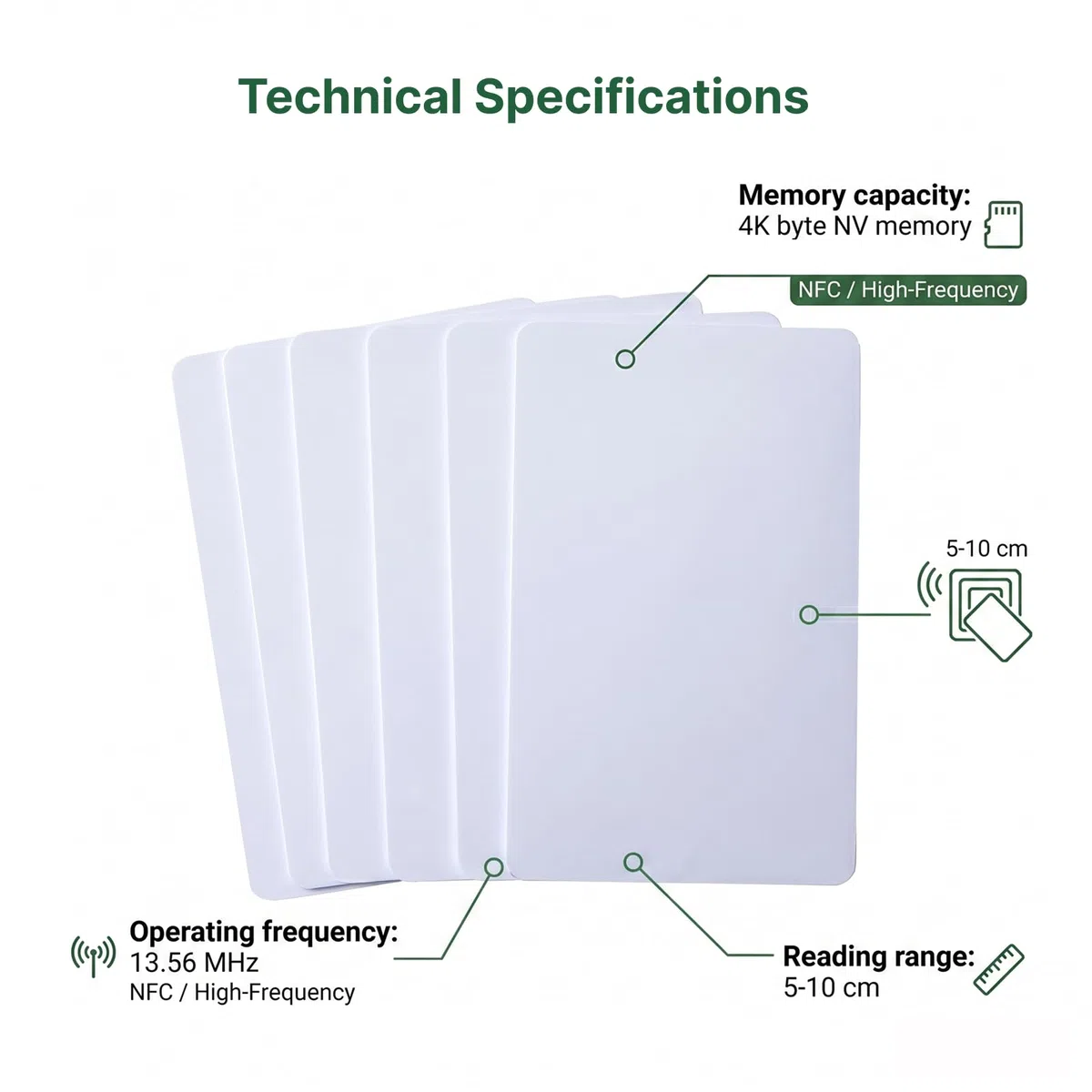 13,56 MHz Betriebsfrequenz RFID Karte EV1 4K Byte Speicher 7-Byte-UID Chipkarten (10)