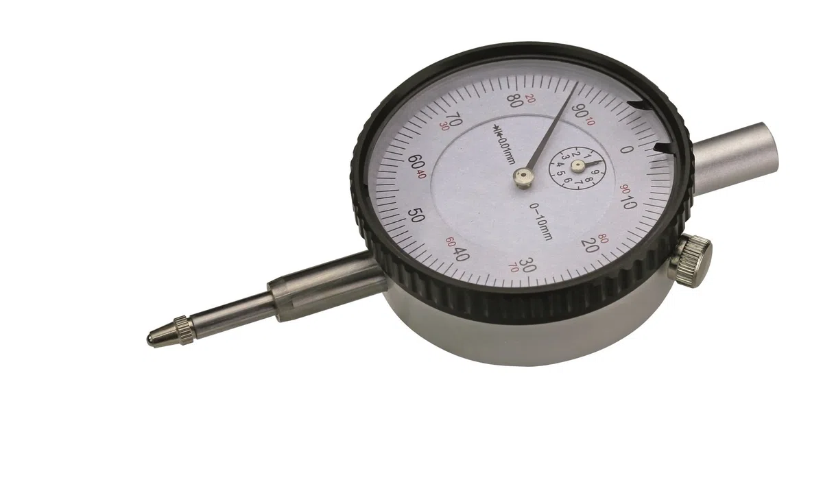 CNC QUALITÄT Messuhr 10 mm Messbereich - Ablesung 0,01 mm - mit Öse - Metallgehäuse