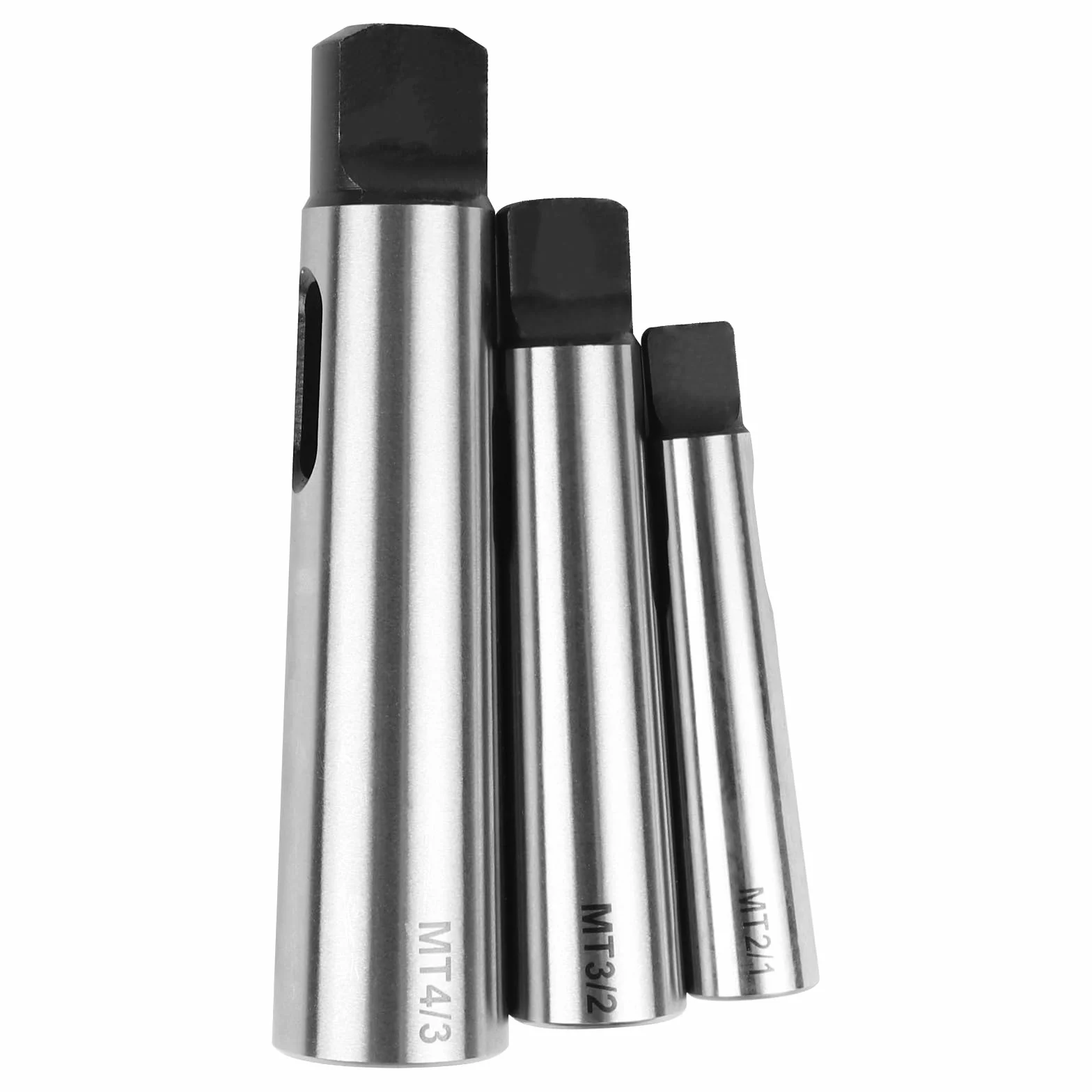 LALAGO 3 Stück Morsekegel Bohrbüchse Reduzierstück für Drehmaschine Fräsen, Adapter für Morsekegelbohrer, Drehmaschinen Teilkegeladapter (MT1 auf MT2,MT2 auf MT3,MT3 auf MT4)