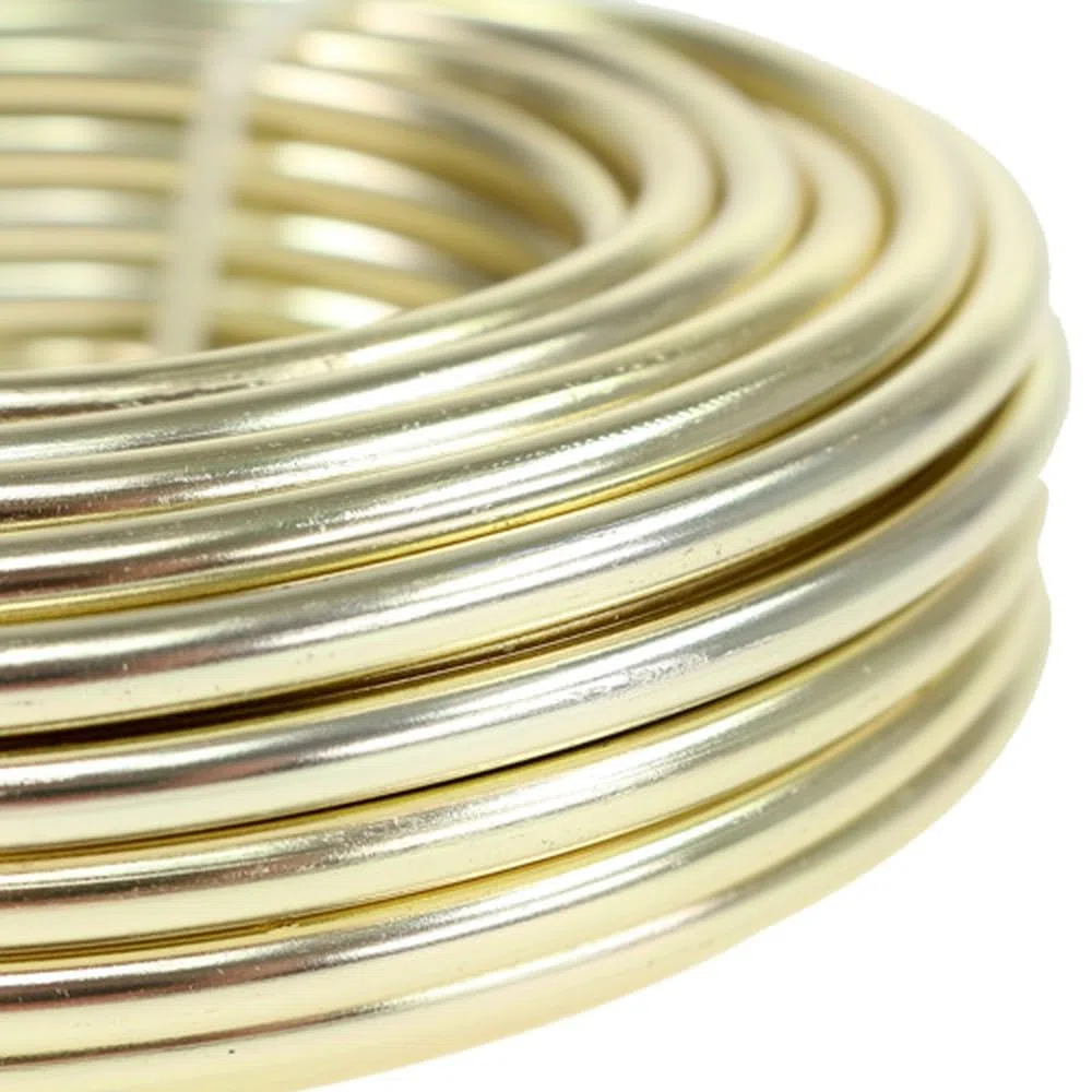 ALUMINIUMDRAHT, Ø 5mm Länge: 9,5m Ring, Deko Deco, Champagner / Champagne