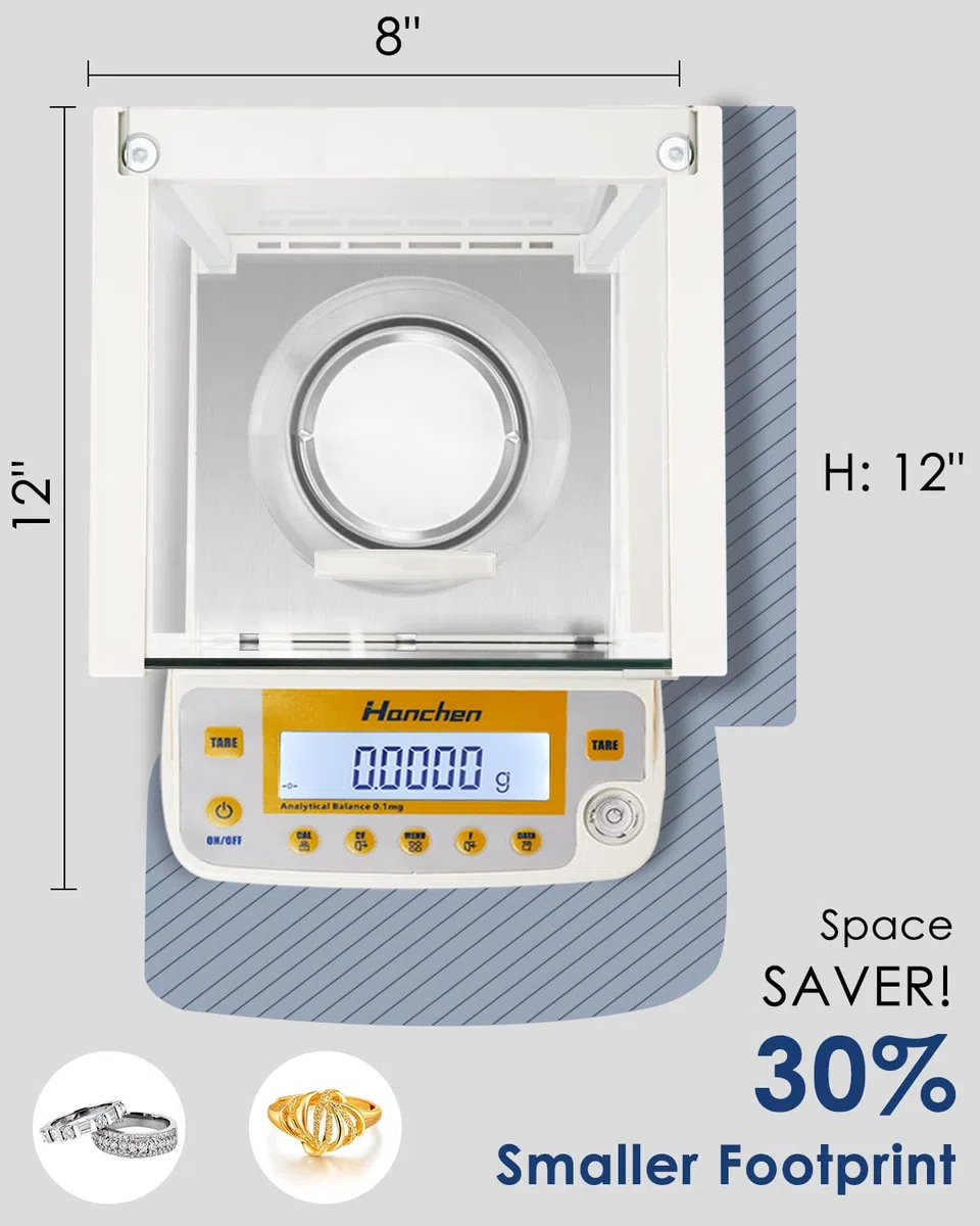 Hanchen Analytische Waage 220g/0,0001g Hochpräzise Labor Feinwaage Analytical Balance Scales für Labor Apotheke Juwelier Chemiefabrik Schule 220V