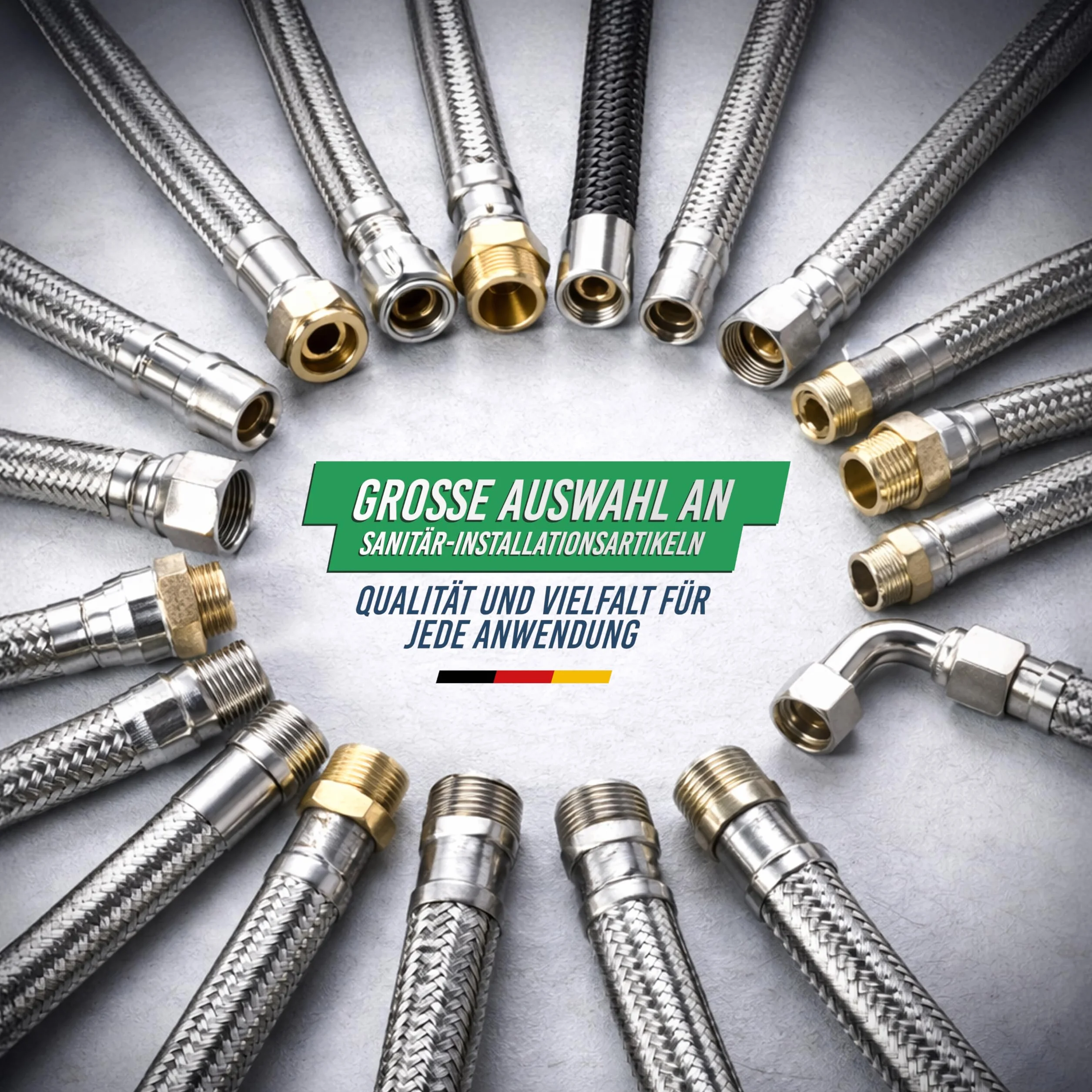 Hochwertiger Panzerschlauch 1" AG x 1" ÜM Bogen 300mm – Für zuverlässige Heizungs- und Wasserinstallationen Solarschlauch Pumpenschlauch Heizungsschlauch