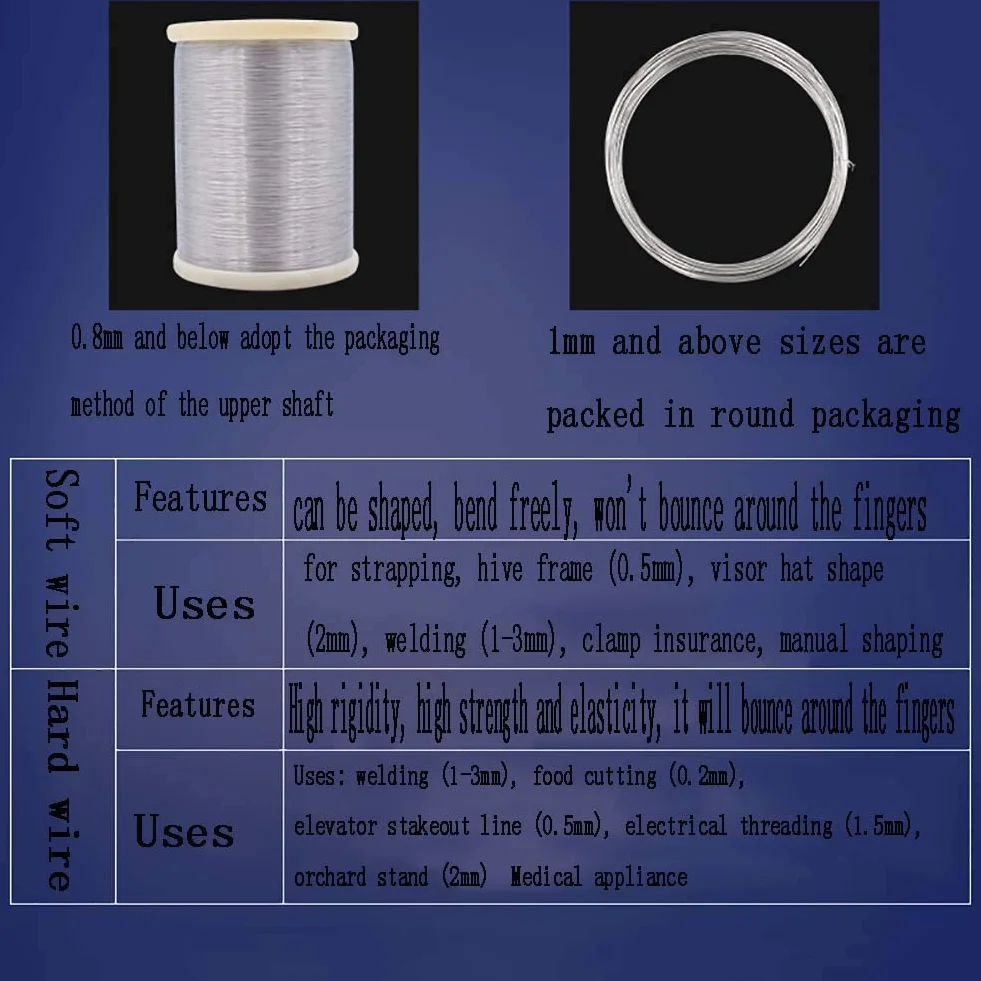 Edelstahldraht Gartendraht Blumendraht Bindedraht Pflanzendraht Basteldraht,-0.8mm soft wire (100m)/328FT