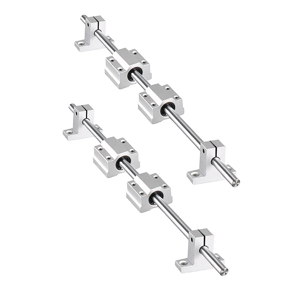 2 Stück 500mm Linearwelle 8mm Durchmesser Linearführung Set Horizontale Präzisionswelle Linearschiene mit Linearkugellager Wellen halterung Vertikaler für 3D Drucker CNC DIY