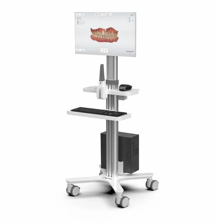 Dental Workstation Trolley Wagen mit Oral Scanning Halterung und Monitorhalterung für Kliniken und Labors