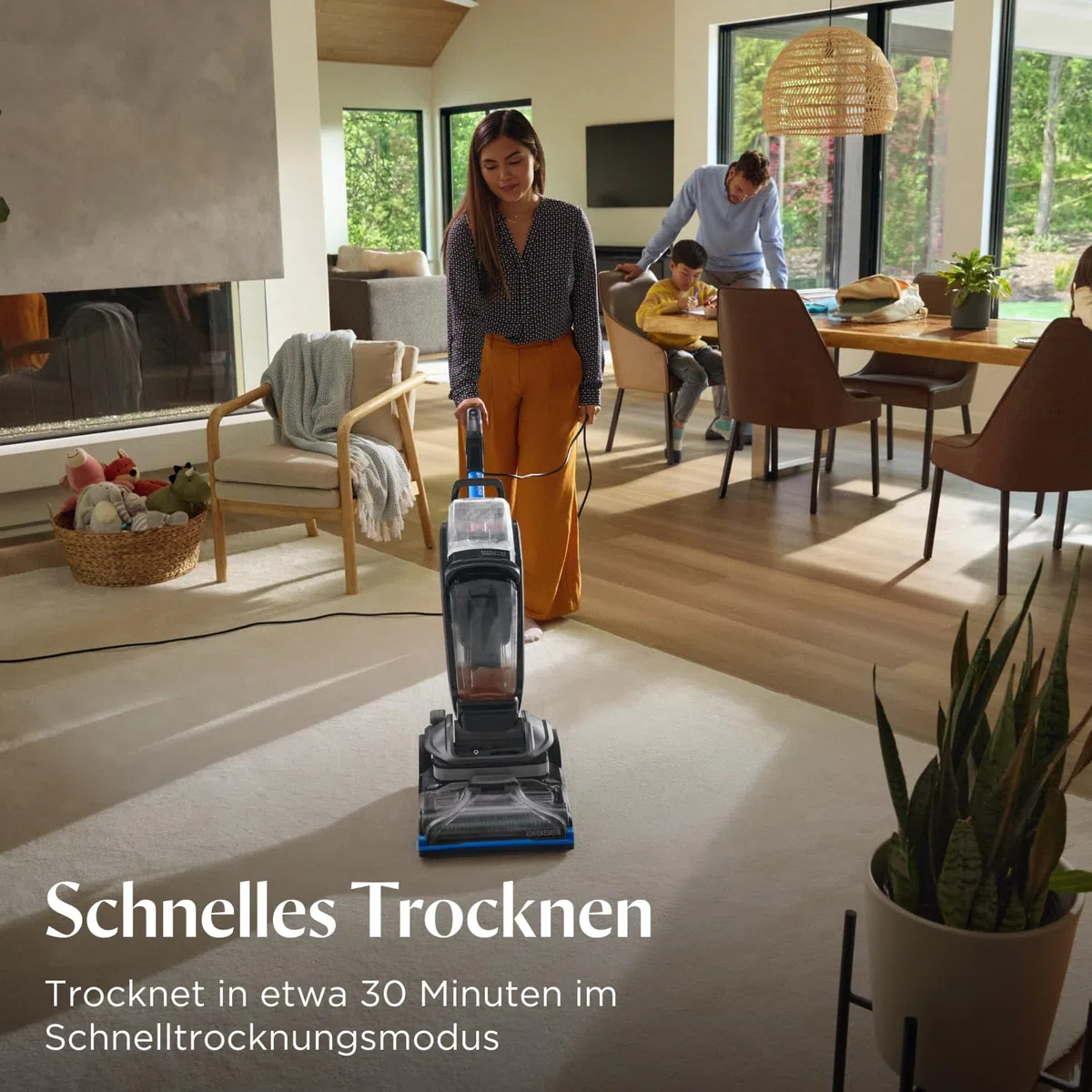 BISSELL Revolution HydroSteam, Teppichreiniger Nasssauger, Teppich Reinigungsgerät für Gründliche Teppichreinigung, Dampfsauger Machine mit HydroSteam Technologie, Leistungsstarker 1300W Motor, 3670N