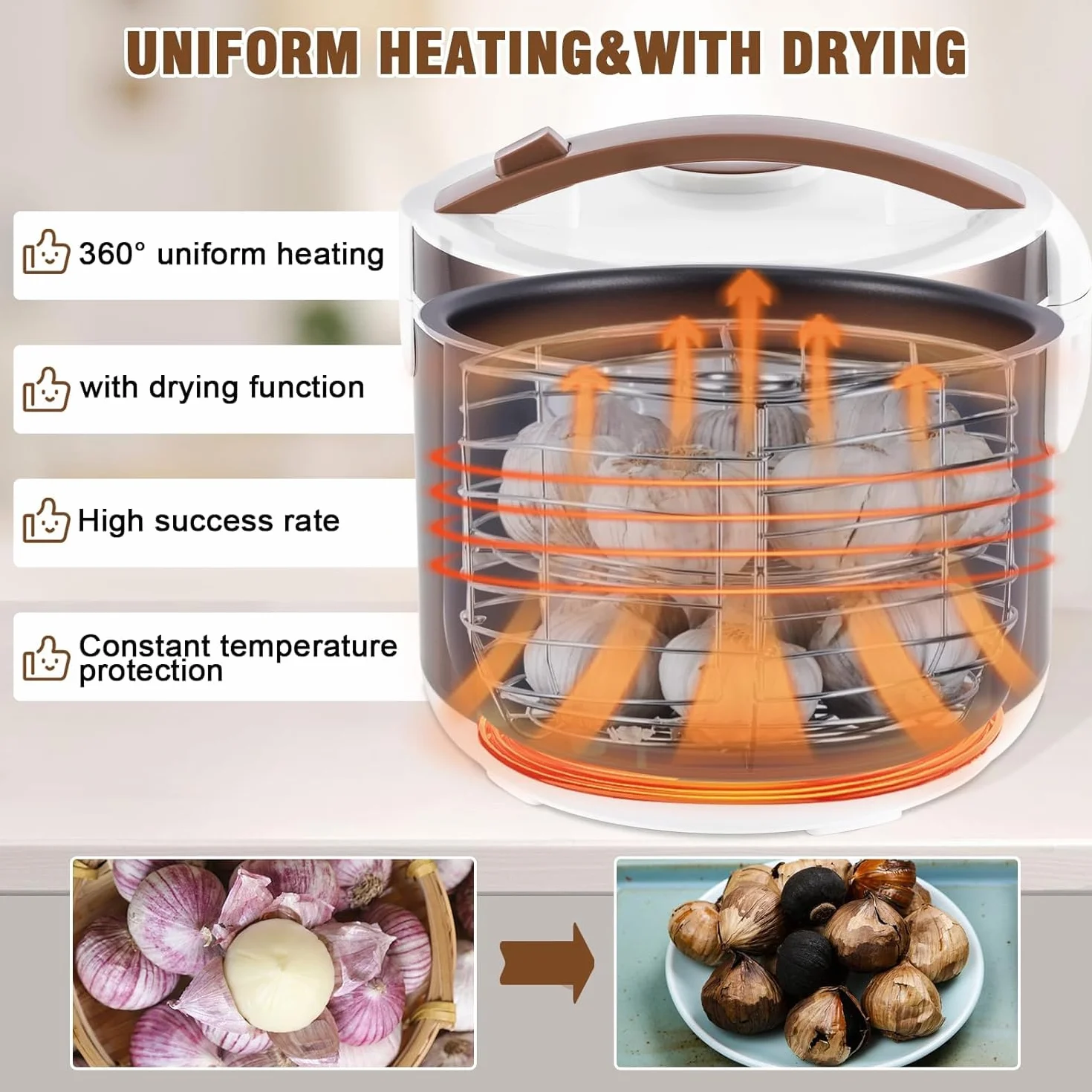 YUCHENGTECH 6L Black Garlic Fermenter mit Zeit- und Temperaturkontrolle