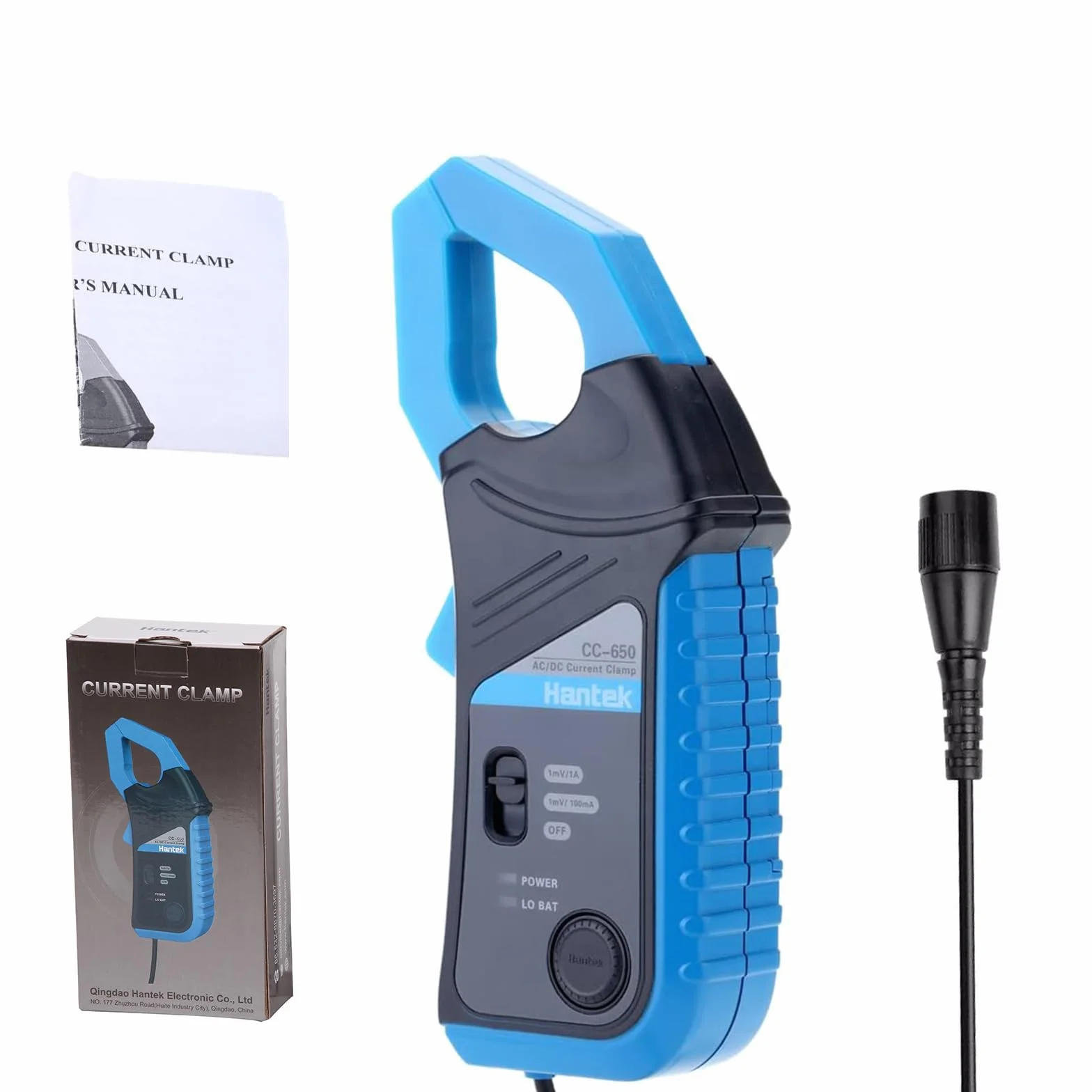 Hantek CC650 AC / DC-Stromklemme 400 Hz Bandbreite, 1 mV / 10 mA, 650 A Autooszilloskope und DMMs, BNC-Stecker