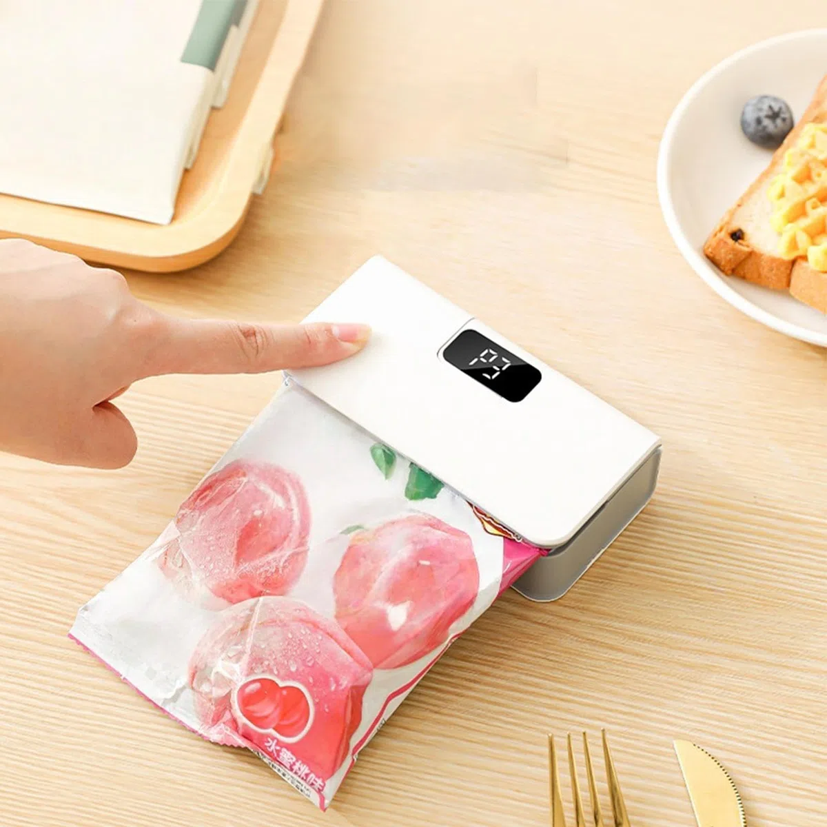 Beutelverschließgerät Mini - Magnetisches Verschließgerät mit sechs Stufen für Lebensmittel,Chipstüten-Verschließgerät - für Küche, Snacks, Sandwiches, Kühlschrank, Reise & Zuhause