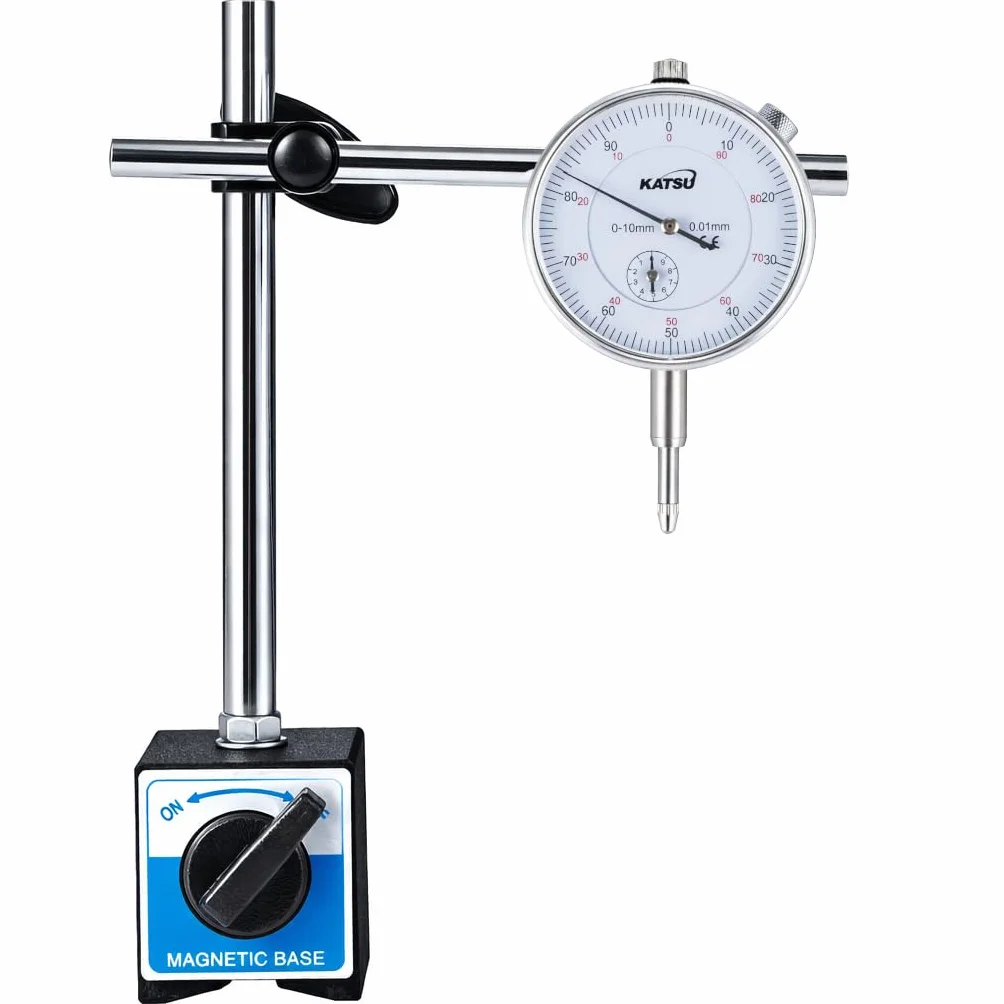KATSU Tools Messuhr DTI 0-10mm Mit Magnetfuß 40111963