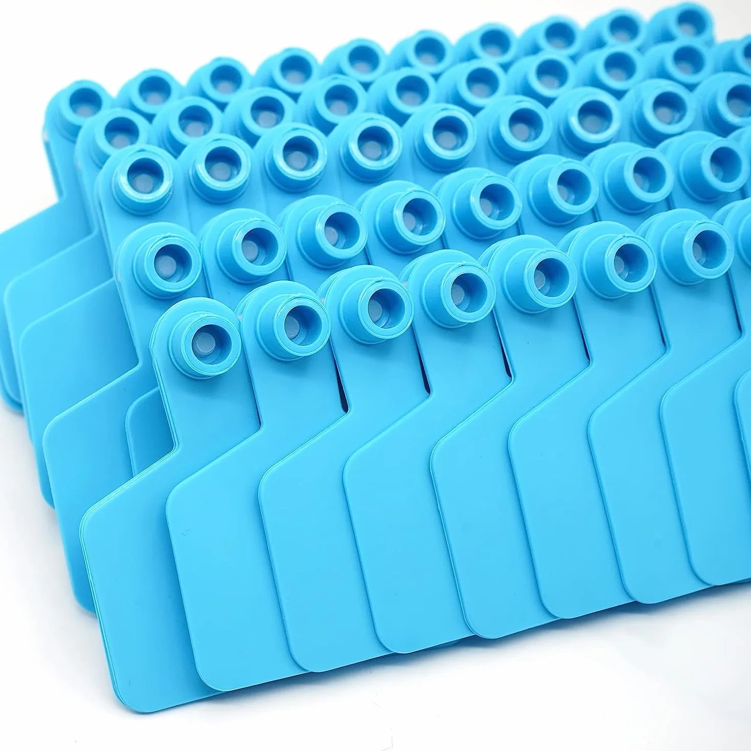 100 Stück leere Ohrmarken für Rinder, 7,9 cm L x 6,1 cm B, blaue Ohrmarke, Tierkennzeichnungsmarken in TPU, Nutztiermarken-Etiketten, Bauernhof-Werkzeuge für Kuh, Schwein, Schafe