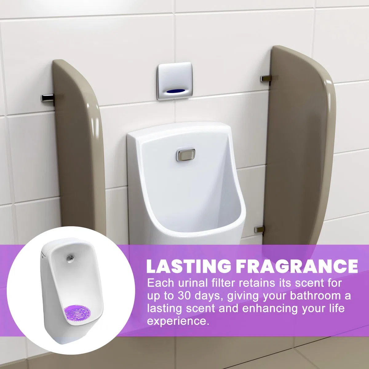 Urinalsieb, 16 Stück Urinalsieb Mit Duft, Frischewirkung Pissoirsieb, Desodorierungsmittel Für Urinalsiebe, Urinal Einleger Matte Pissoirsieb Spritzschutz Für Alle Gewerblichen Orte Wohnungen (Lila)