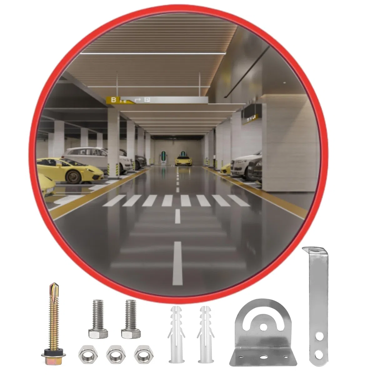 30cm Konvexspiegel Verkehrsspiegel für ausfahrten, Weitwinkel Straßen Spiegel, Rund Traffic Mirror, Beobachtungsspiegel Sicherheitsspiegel, Parabolspiegel für Einfahrten Lagerhallen Garagen- Org-Innen