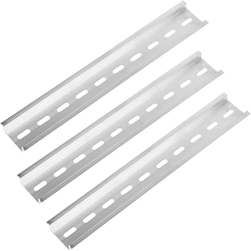 3 Stk Aluminium DIN Schiene, DIN-Hutschiene Tragschiene, für die Installation im Verteilerschrank im Schaltschrank (3,5 cm Breit, 20 cm Lang, 0,75 cm Hoch)