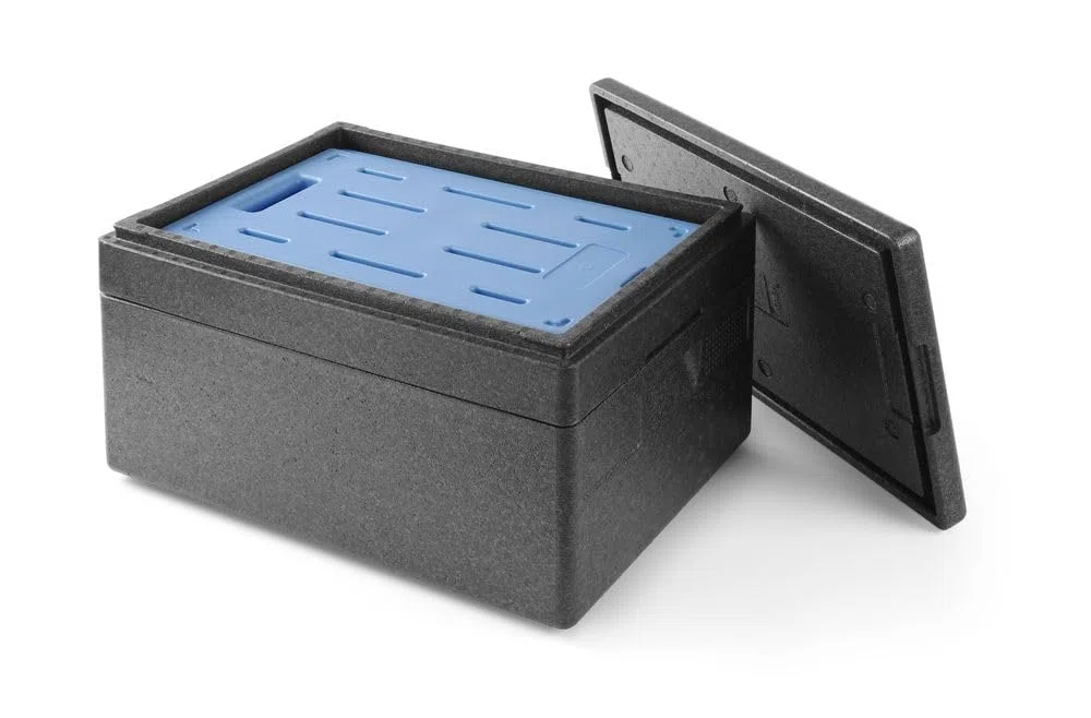 HENDI Kühlelement, für Thermoboxen, Kühlboxen, Kühltasche, kühlt bis 0°C, Gefrierelement, Kühlakku, GN1/1, 530x325x(H)33mm, HDPE, Wasser, Ammoniumchlorid, blau