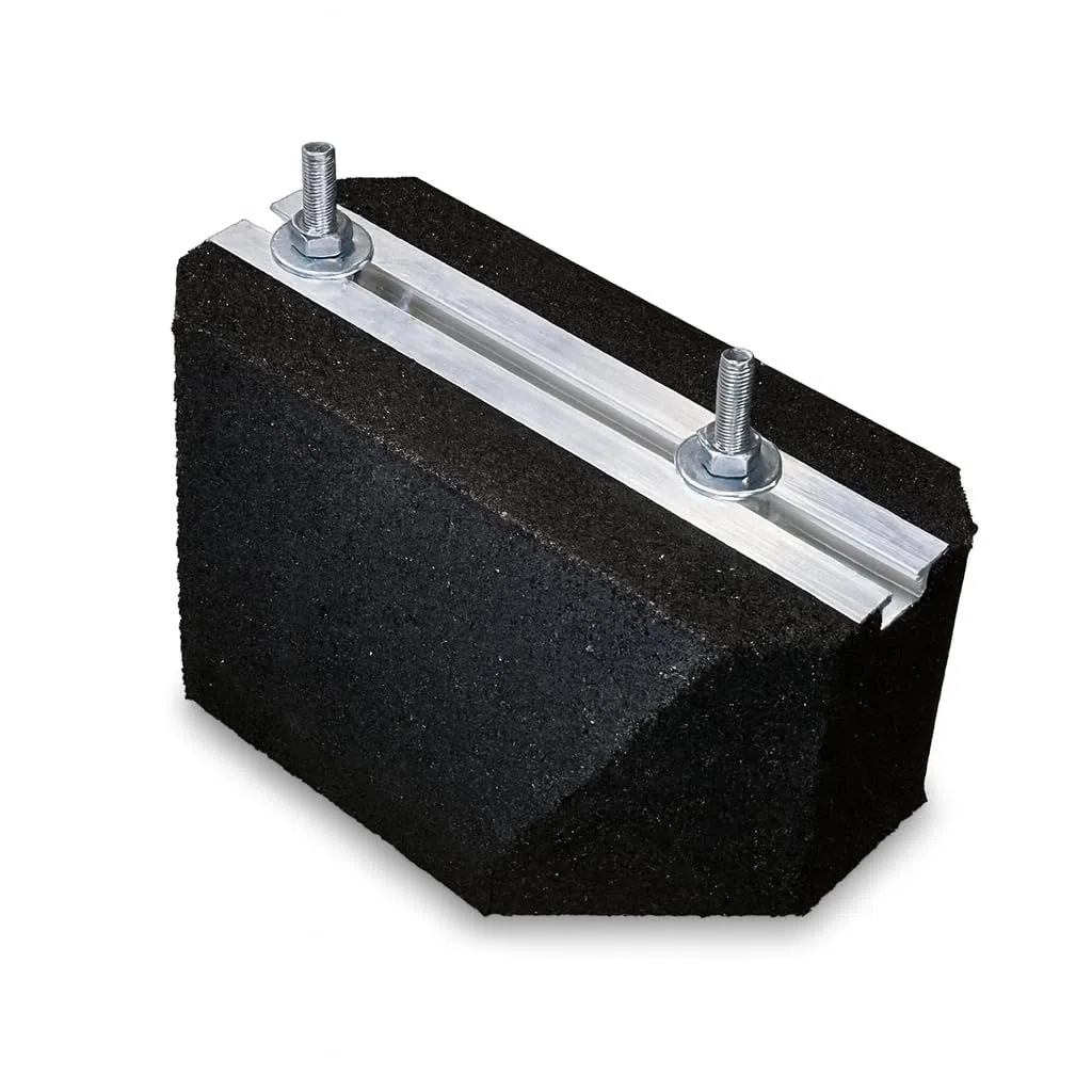 Black panda - Gummiblock 25 cm mit Befestigung – Anti-Vibrations Sockel für Klimaanlage, Wärmepumpe, Kälte- und Lüftungstechnik - Traglast bis 150 kg, UV- & witterungsbeständig