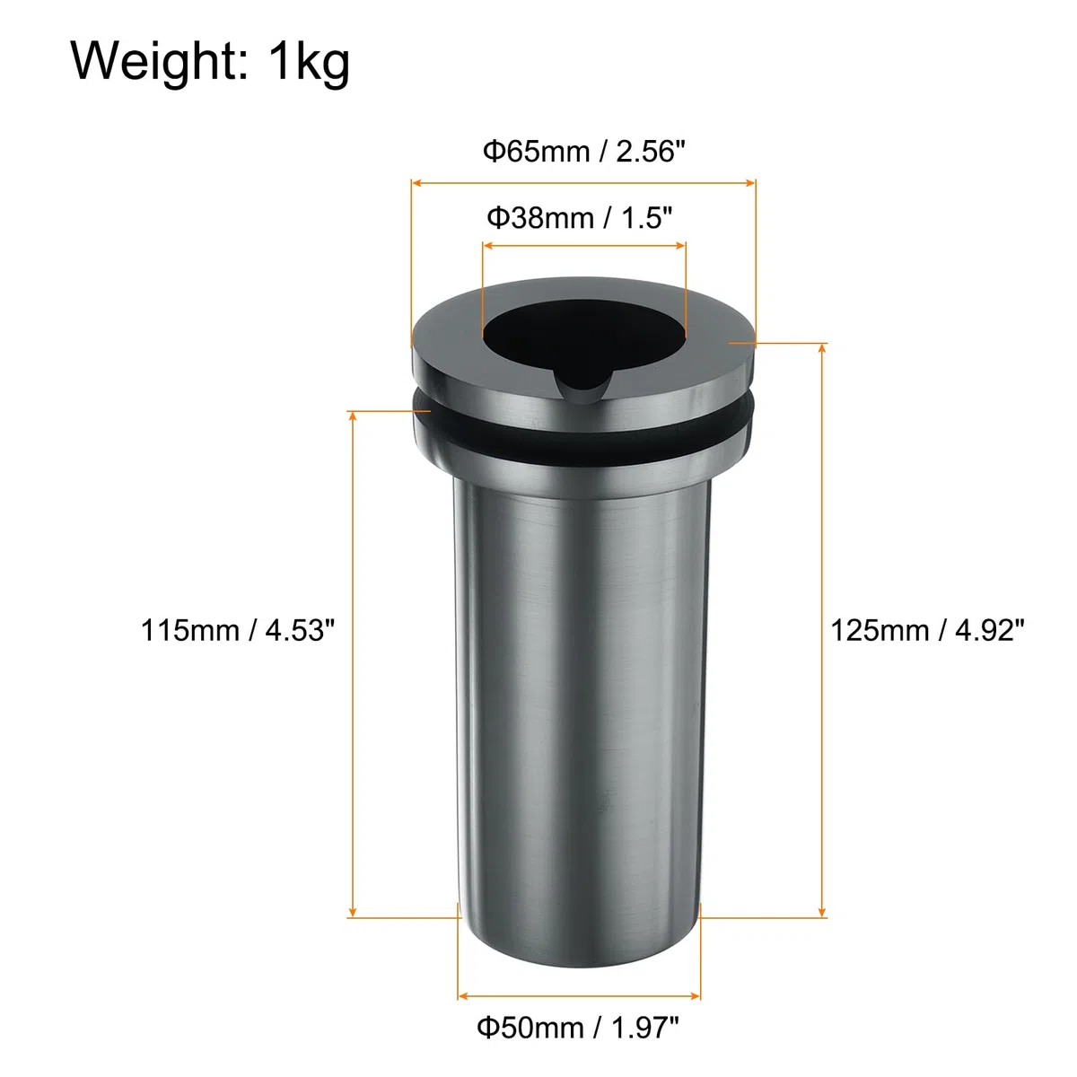 QUARKZMAN Graphit-Schmelztiegel, 1 kg Hochreiner Graphit-Schmelztiegel Metallschmelzbarren zum Schmelzen von Gold, Silber, Kupfer,1,5 Zoll IDx4,92 Zoll H