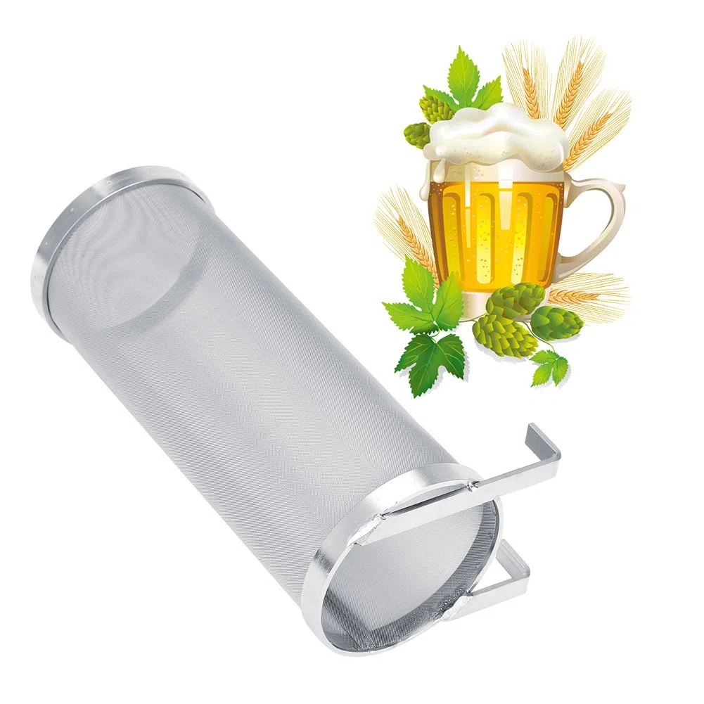 lyrlody Spider Sieb Korbfilter für Homebrew Hopfen Bier & Tee Braueimer Fermenter Wasserkocher, 304 Edelstahl 300 Mikron Maschenweite 4 X 10 Zoll/6 X 14 Zoll(10 * 25.5cm)