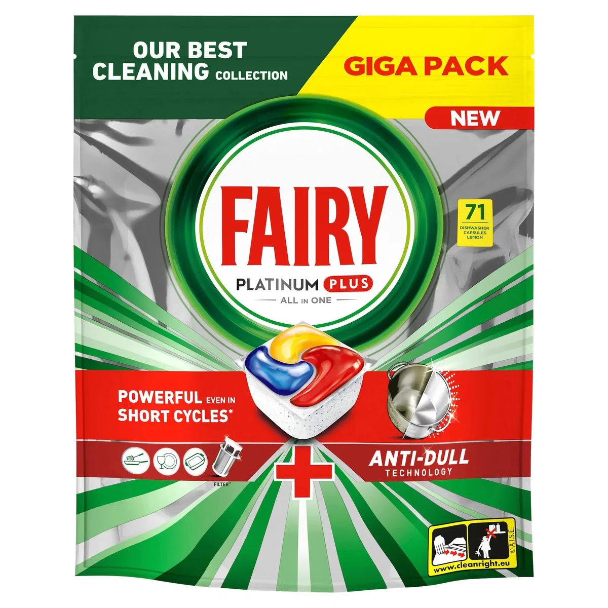 Fairy Platinum Plus All in One Geschirrspültabs Zitrone 71 Tabs