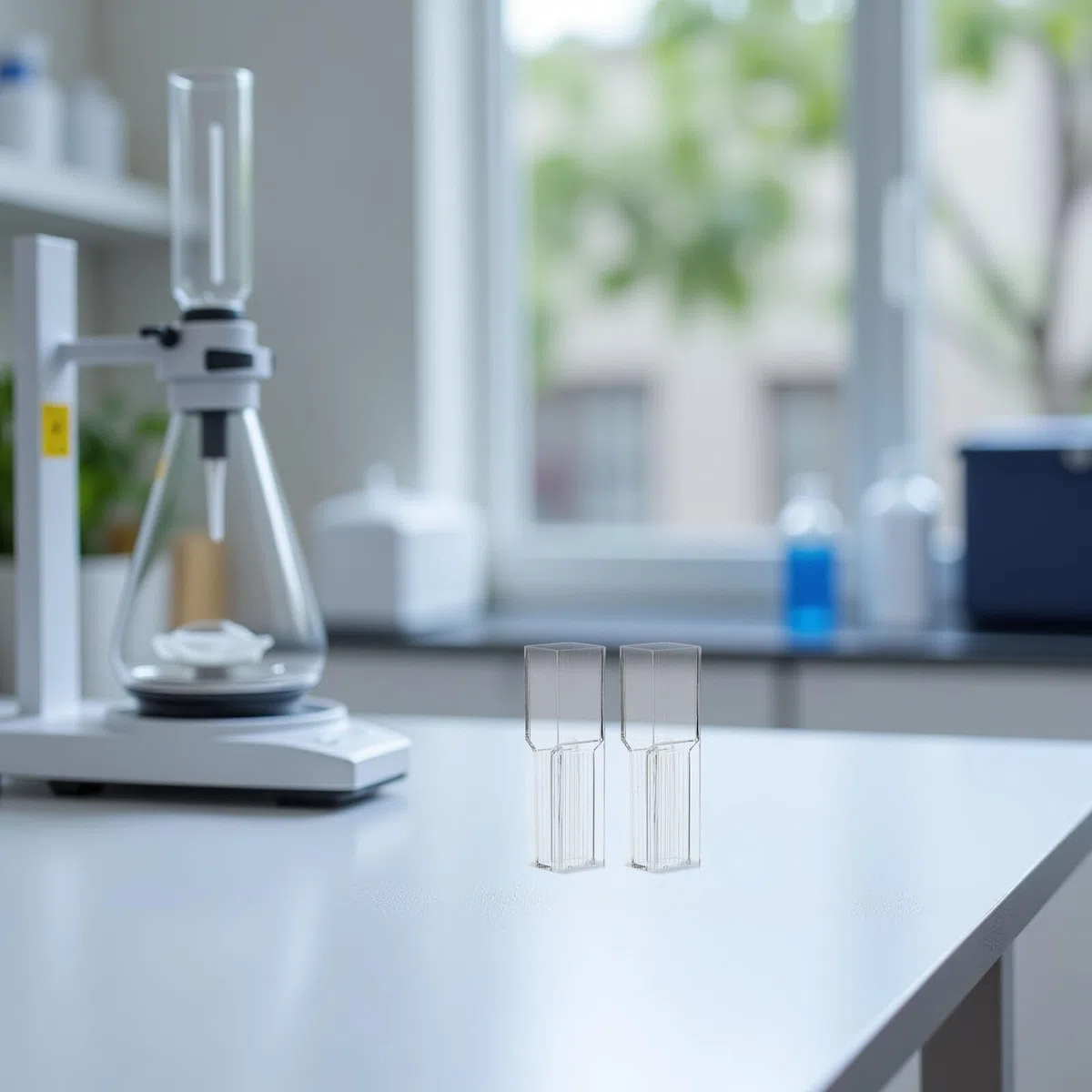 PRETYZOOM 100 Stück 1,5 ml Quadratische Kunststoff Küvetten mit Vier Optischen Fenstern Transparente Labor Küvetten für Kolorimetrische Analyse und Chemische Experimente