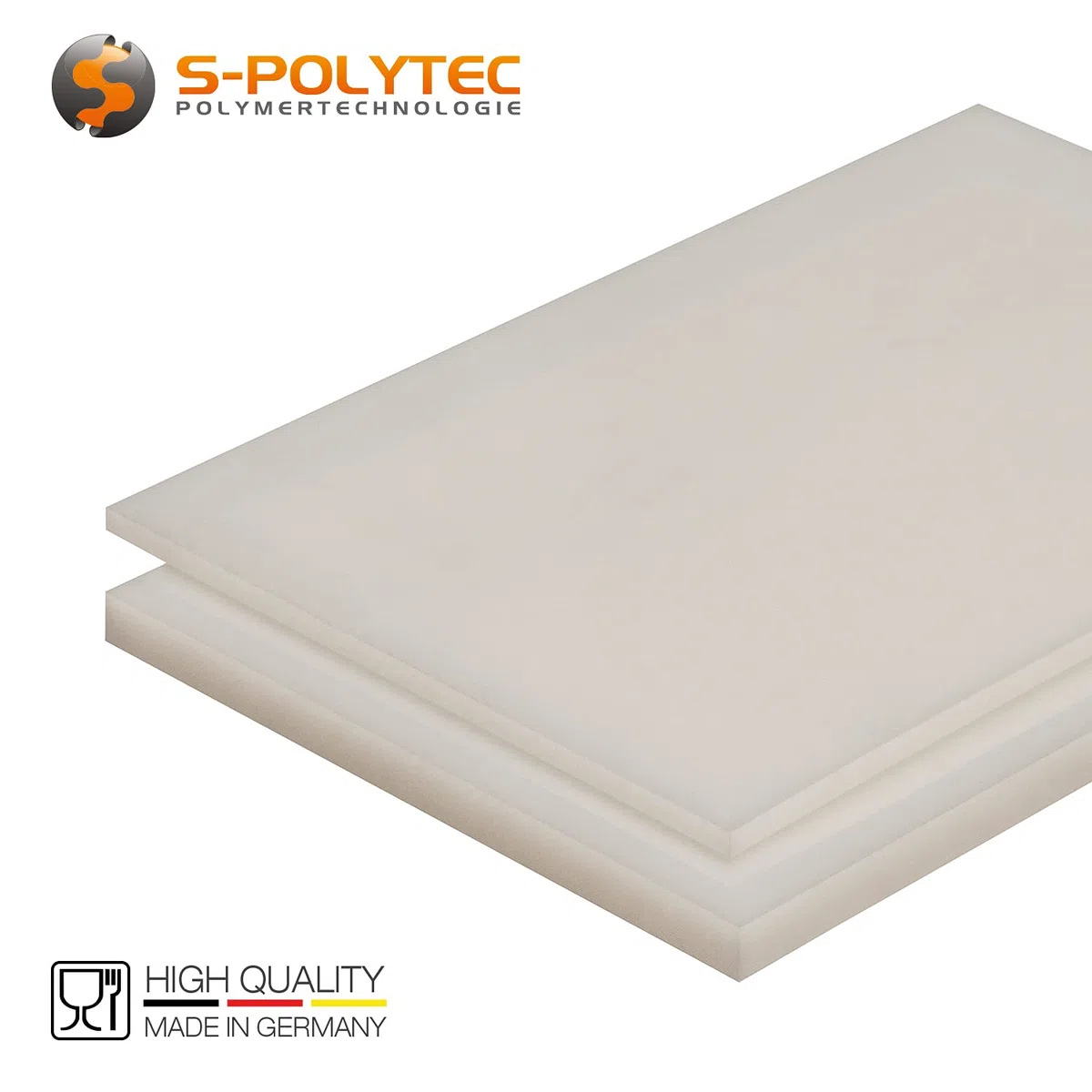 S-Polytec PE-HD Platten | WEIß NATUR | 2-15mm | VERSCHIEDENE FORMATE | Top Qualität (100 x 49cm, 10mm)