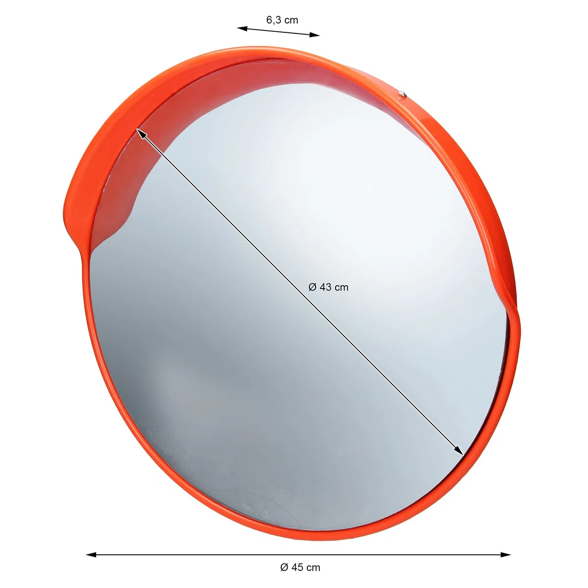 ECD Germany Verkehrsspiegel Ø 45 cm mit schwenkbare Halterung, Rot, unzerbrechlich, wetterfest, Sicherheitsspiegel Überwachungsspiegel Konvexspiegel Panoramaspiegel, erleichtert das Ein- und Ausfahren