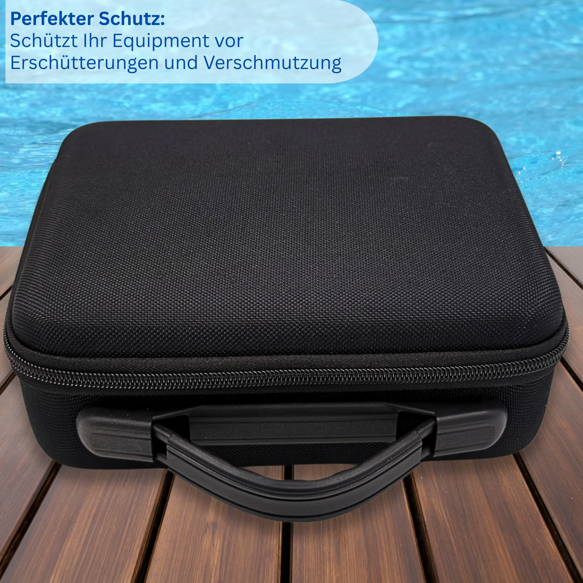 MediMuc Aufbewahrungskoffer für PoolLAB 2.0, Original Zubehör, praktische Transporttasche mit viel Platz für das Gerät, Zubehör und Reagenzien, spritzwaaserfest, 25,0 x 20,5 x 8,5cm