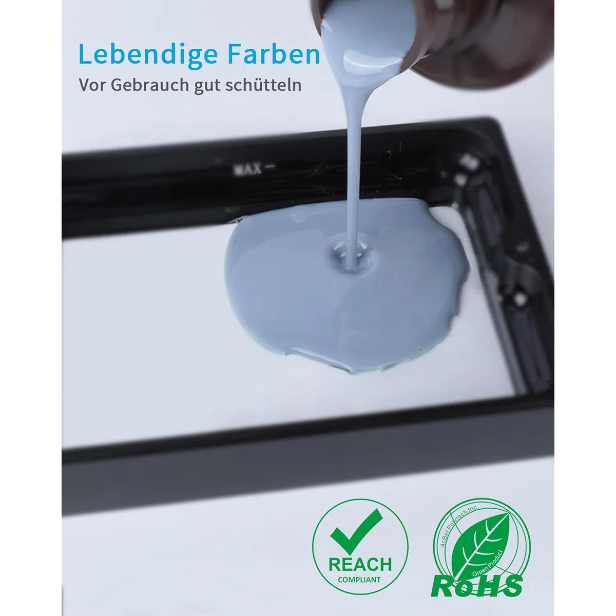 ELEGOO ABS-Like Resin 1000g Grau, 405nm Rapid LCD UV-härtendes Harz Photopolymerharz 3D Drucker Resin für LCD/DLP 3D Drucker