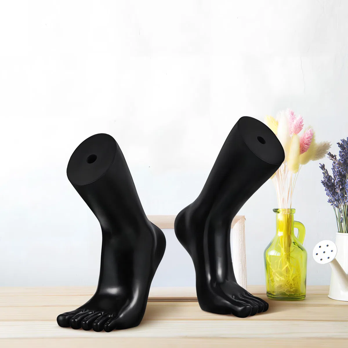 iplusmile 2 Stück Fußmodell Mannequin Sockendisplay: Fußmodell Schaufensterpuppe - Realistische Fußpuppe Für Socken Schuhe Fußkettchen Präsentation Ständer