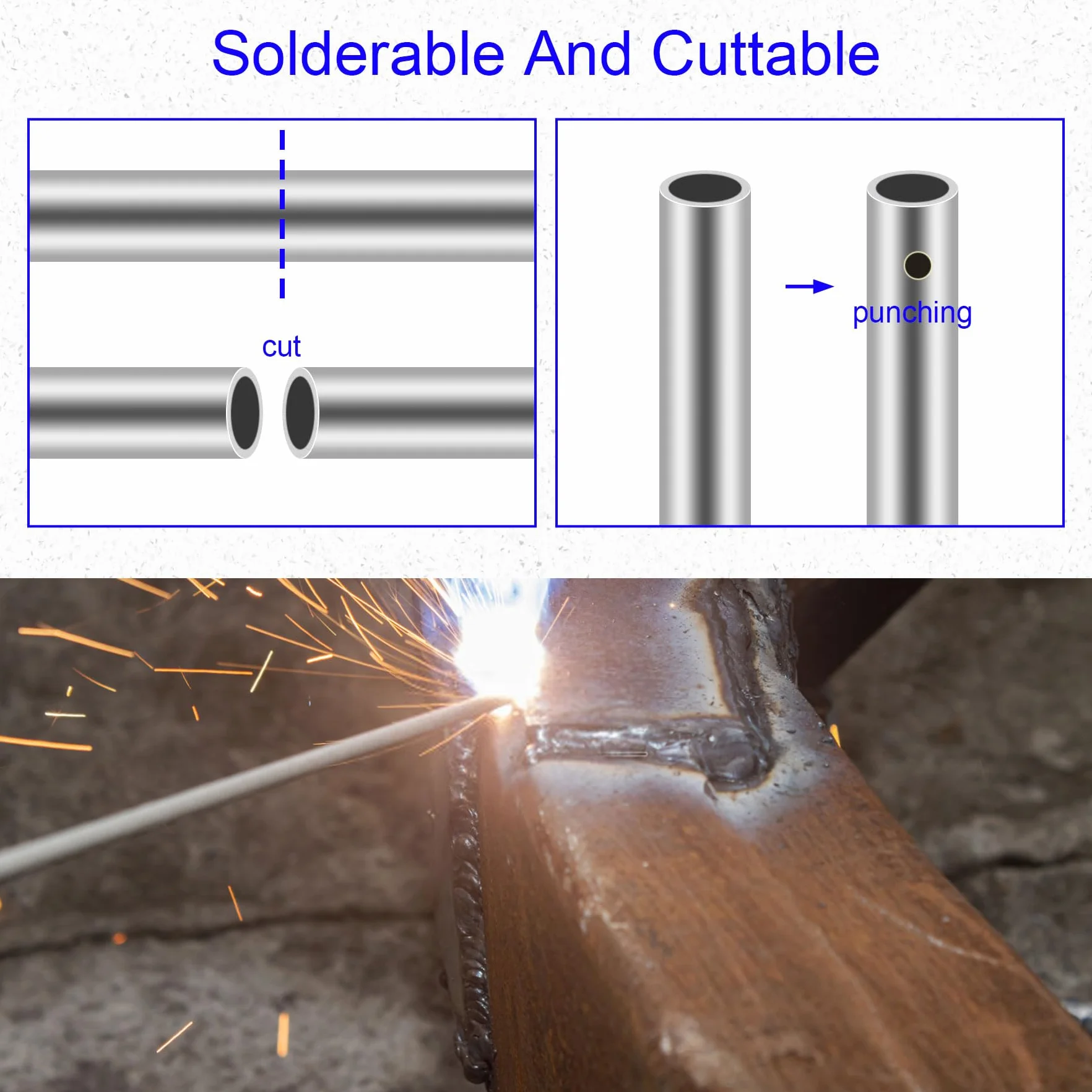304 Edelstahlrohre, 3 mm Außendurchmesser x 1 mm Wandstärke, 250 mm Länge, nahtlos, Edelstahl, industrielles gerades Rundrohr (3 Stück)