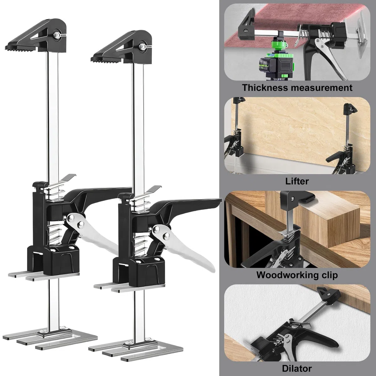 2 Stück Arbeitssparender Armheber, Bis Zu 150Kg（Statische Belastung）, Handwerkzeugheber mit Langsam und Schnell Hebefunktion, Höhenversteller für Gipskartonplatten Porzellanplatten Möbel