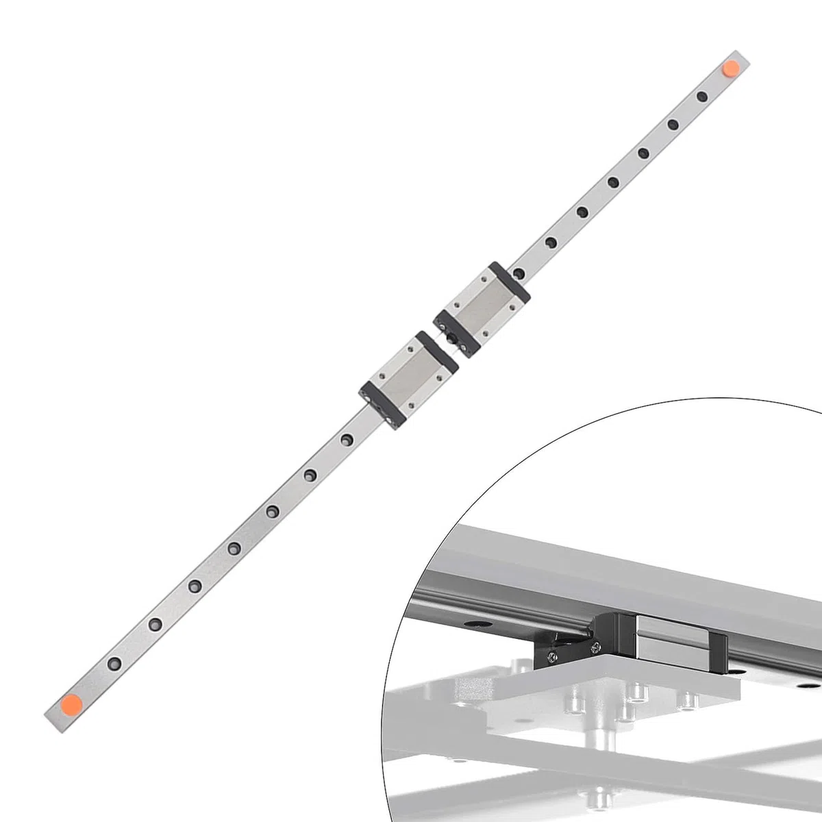 500 Mm Schieber-Linearführung mit 2 MGN12H Edelstahl, Ausgezeichnetes Lagerstahlmaterial, 4-Punkt-Kontaktdesign für Automatisierungsgeräte für 3D-Drucker