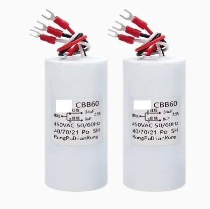 1pc CBB60 34UF + 8UF drei draht dual kondensator 450V