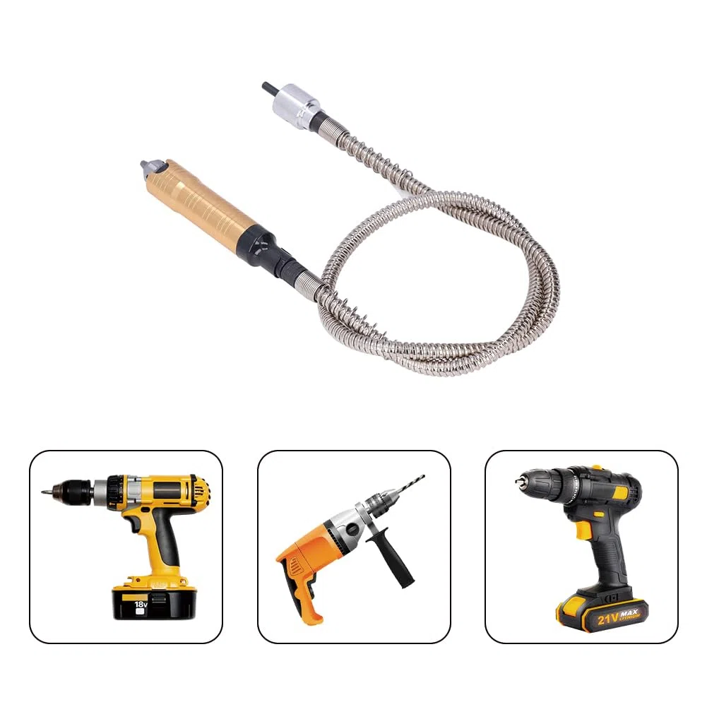 Flex Wellen VerläNgerungsfutterschlüSsel, Flex-Schaft-VerläNgerungsfutter-Adapter, Biegsame Welle, Rotierender Schleifer Fortschrittlicher Flexibler Aufsatz FüR Elektrische Bohrmaschine
