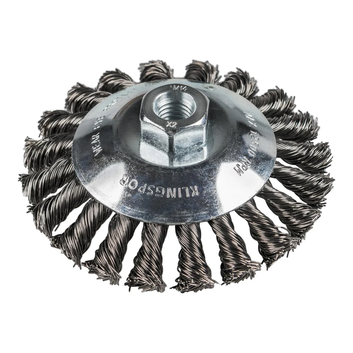 Kegelbürste gezopft Anzahl Reihen 1 115 mm Gewinde M 14 0,5 Stahl