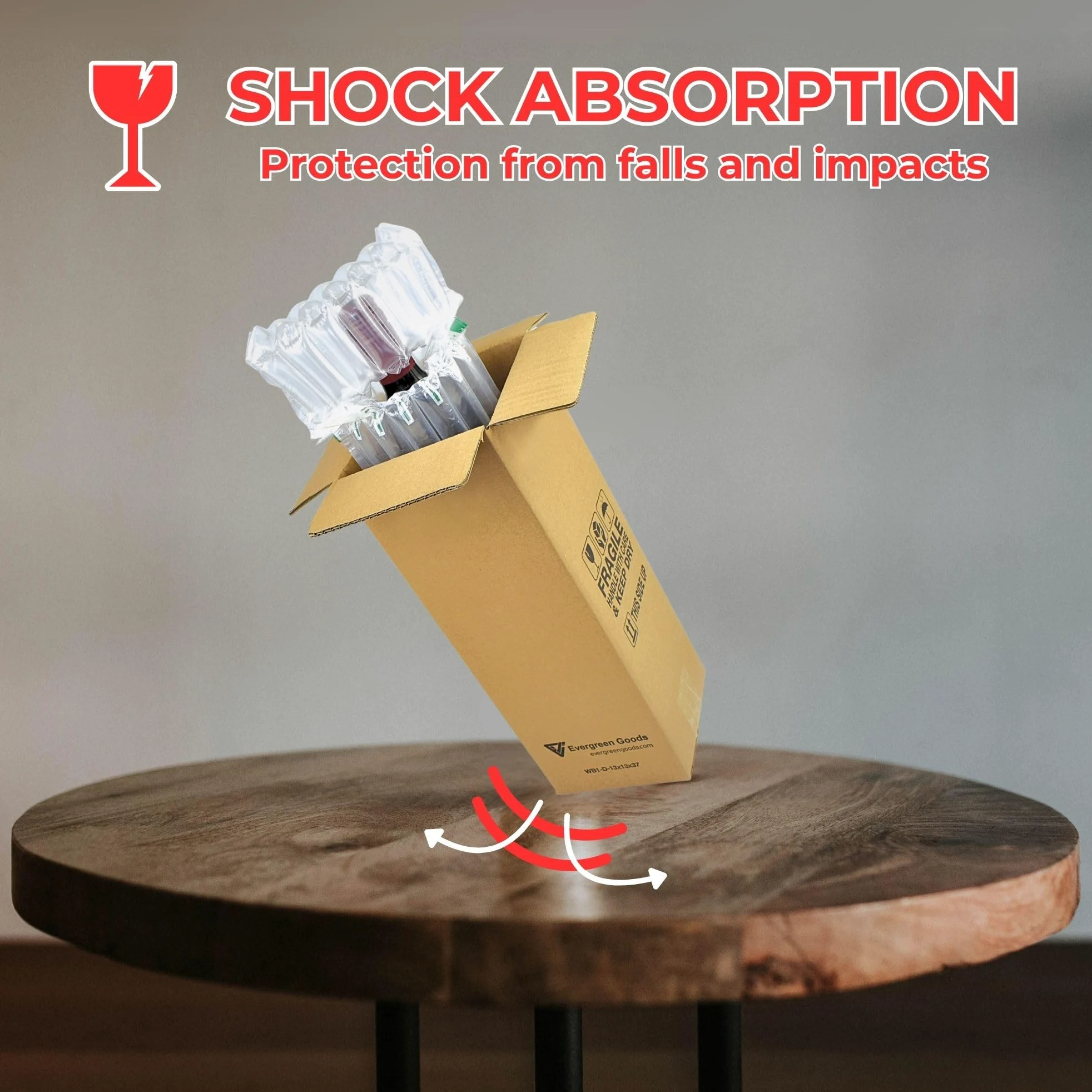 Evergreen Goods 20x einzelne Wein- & Bierflaschenkarton | Mengenrabatte verfügbar | 370 x 130 x 130mm Schutzverpackungskarton | Ideal für 75cl / 750ml Flaschen