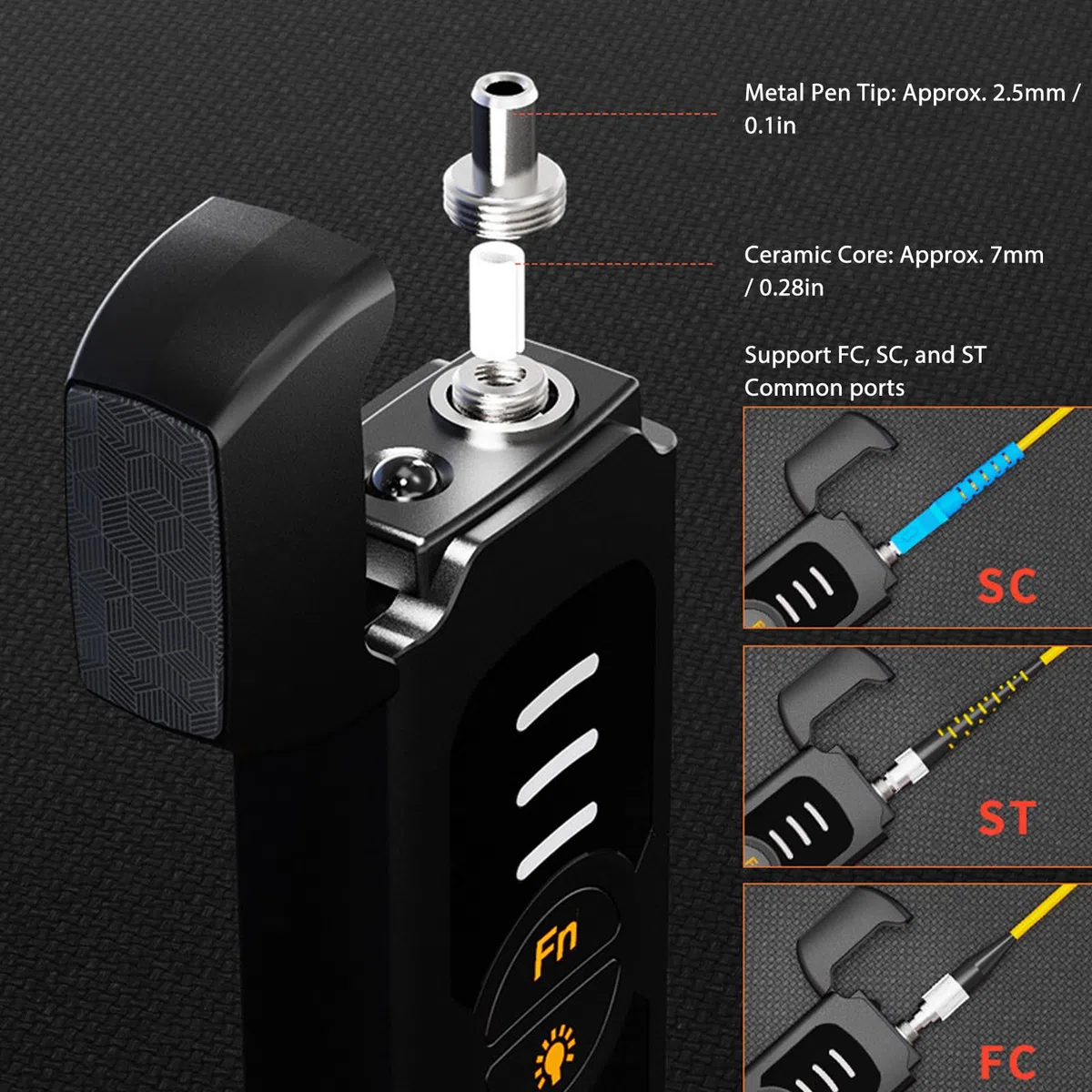 Glasfaserkabel Visual Fault Locator 15 KM, 2.5mm FC SC ST Universal Interface, Laserpointer VFL-Tester FTTH Glasfasertester für die Prüfung von Glasfasernetzwerkkabeln