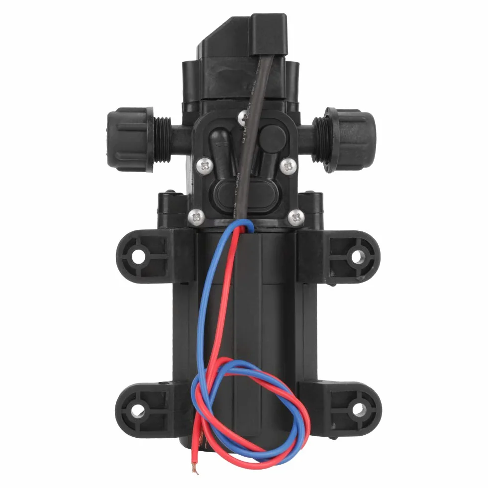 Selbstansaugende Pumpe 12 V, Wasserpumpen DC 12 V, 0,9 MPa, 6 l/min, 70 W, Hochdruckmembran, Garten, Landwirtschaft, Bewässerung, Schlauch für Wohnwagen Camping Boot