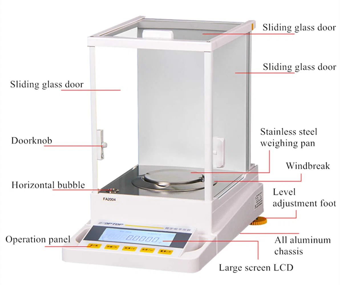 Hanchen Analytical Balance 210 g x 0,0001 g Hochpräzise Analysenwaage Digital Balance Skala für Labor Apotheke 220V Manuelle Kalibrierung