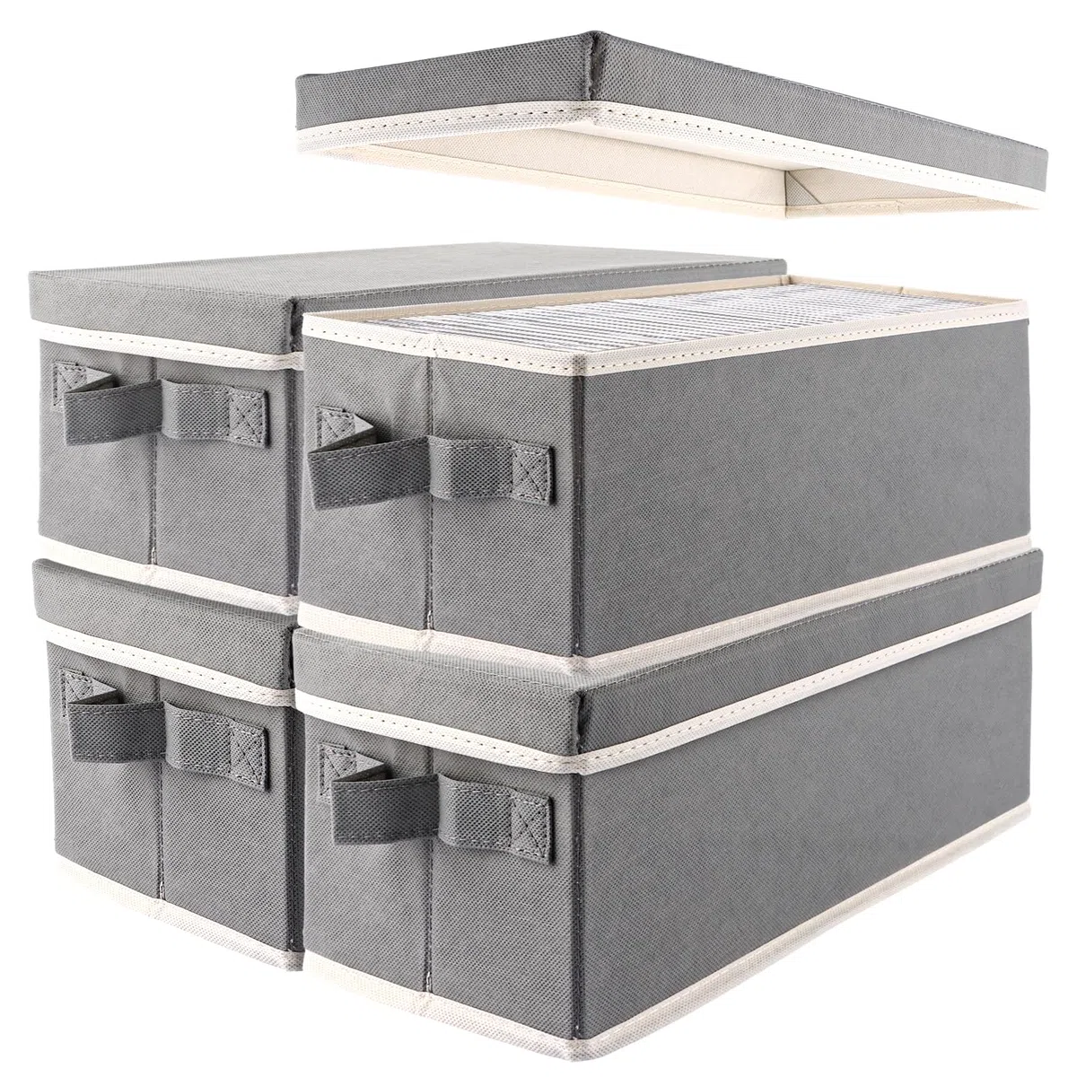 DAJAVE 4 Stück CD-Aufbewahrungsbox, CD-Hülle, 36x16x14 cm, Behälter für 30 CDs in vollen Juwelenhüllen, 60 CDs in schlanken Hüllen und 165 CDs in CD-Hüllen
