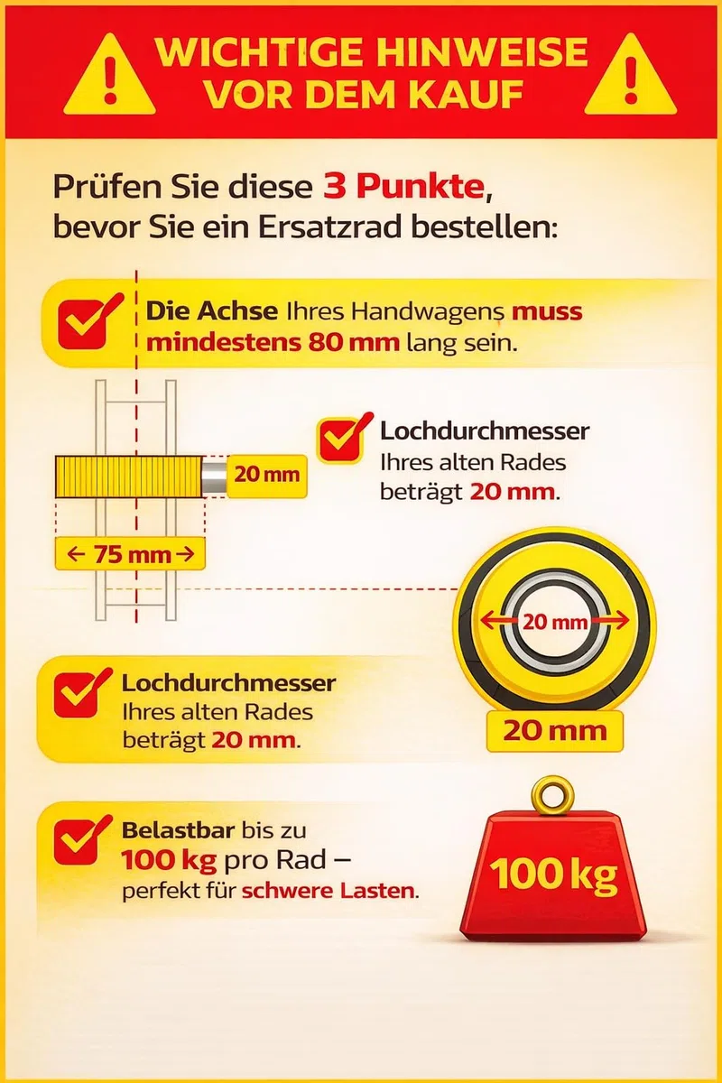KOVA® 2X Sackkarrenrad LUFTBEREIFT 3.00-4, 260x85mm, Nabe Ø20×75, Reifen mit Schlauch & Rad Sackkarre Bollerwagen Luftreifen Ersatzrad Sackkarren Räder Rollenlager Luftrad Winkelventil Schw/Rot, L