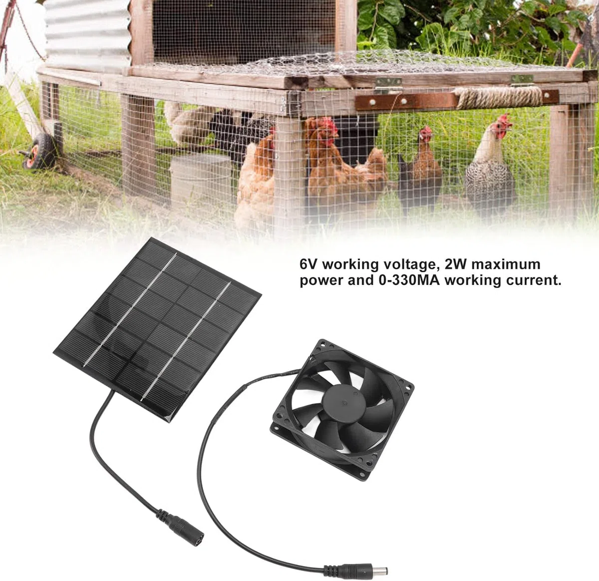 2W Solarventilator ÜBerragende Leistung, 6V Wasserdichter Solarpanel Mit LüFter Kit Tragbarer Solarbetriebener Abluftventilator FüR Camping Caravan Yacht GewäChshaus