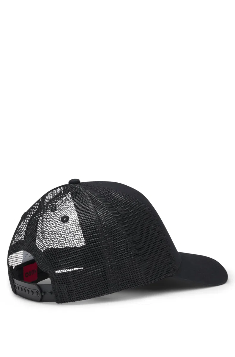 HUGO Herren Marsel-Trucker Cap aus Baumwoll-Twill mit Mesh-Einsätzen