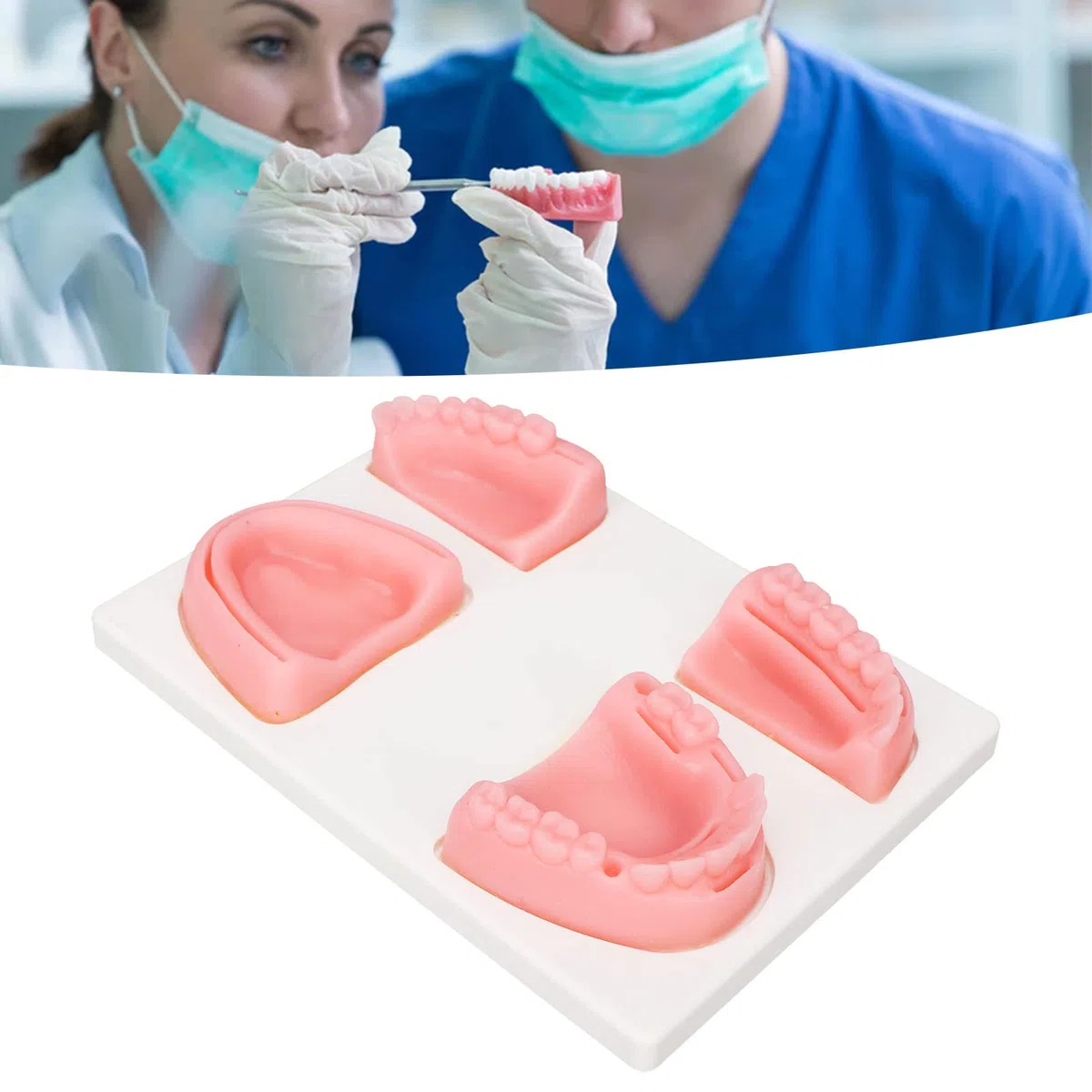 Fyearfly Orales Naht Trainingsset, Dentales Naht Übungsset, Dental Naht Praxis Kit Silikon Modell Zange Pinzette Gewinde Oral Naht Training Kit Für Das Nahttraining in Der Zahnmedizin