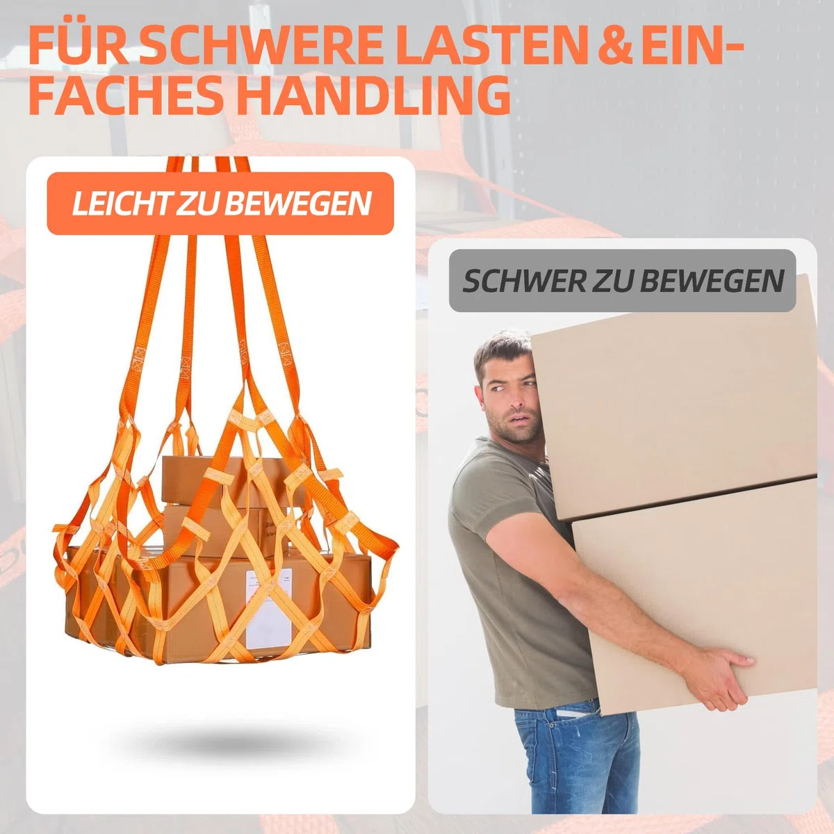 Hochleistungs-Hebenetz aus Polyester, 1 x 1 m, 300 kg, tragfähig, verschleißfest, Be- und Entladenetz, Ladungshängenetz, vertikales Hebenetz, geeignet für die Handhabung von Logistiklagern