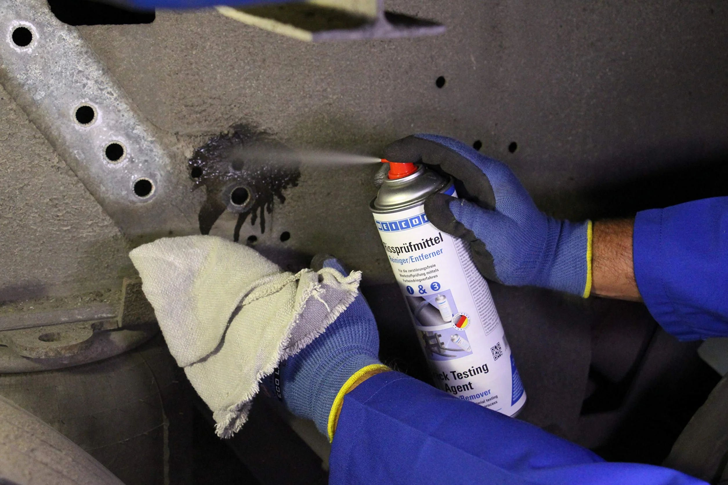 WEICON Rissprüfmittel Entwickler 500ml Werkstoffprüfung mittels Farbeindringverfahren, weiß