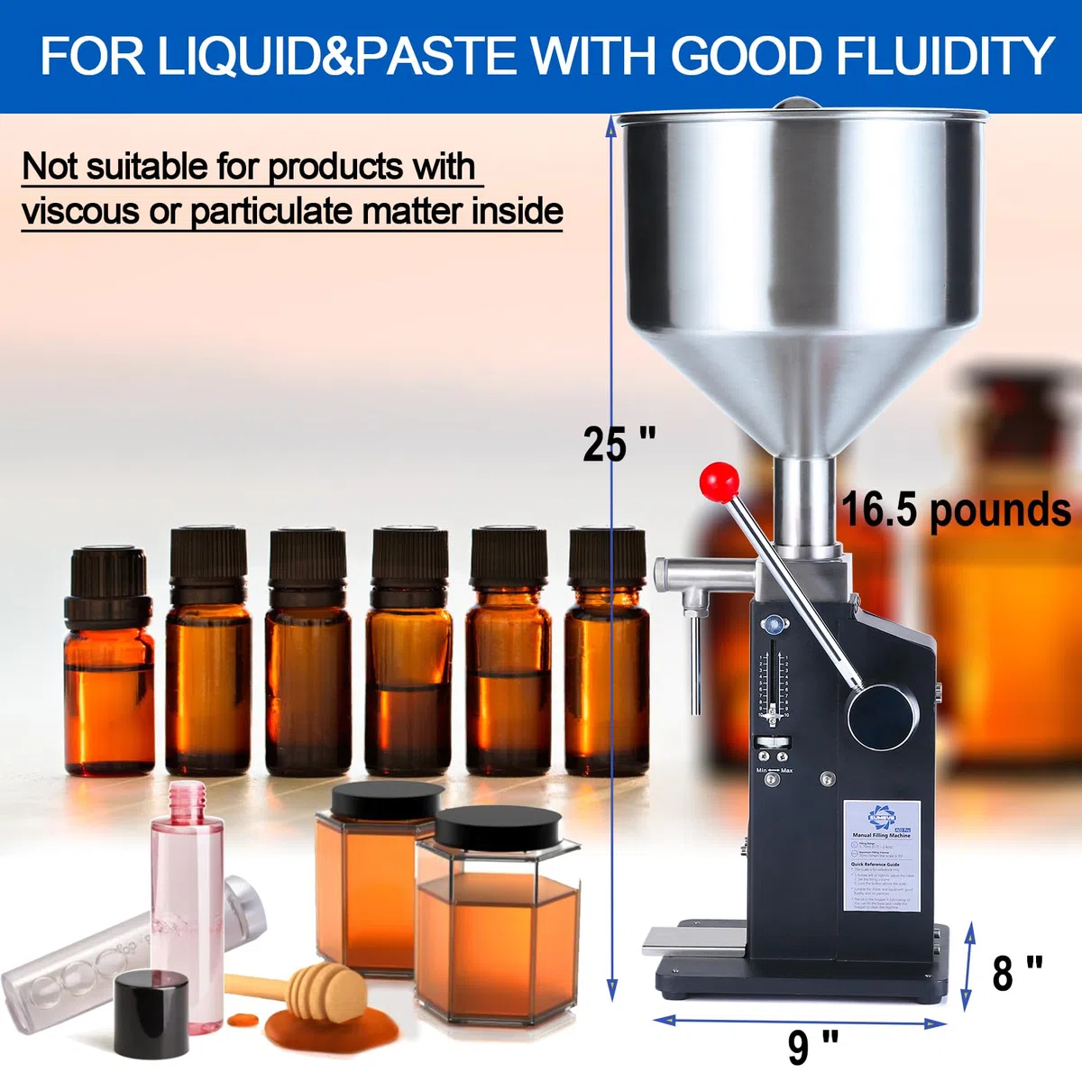 Füllmaschine flüssige Paste Füllung 5-50 ml Füllen Shampoo Gleitöl Füller A03
